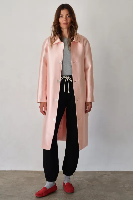 The Satin Car Coat sold by DONNI.