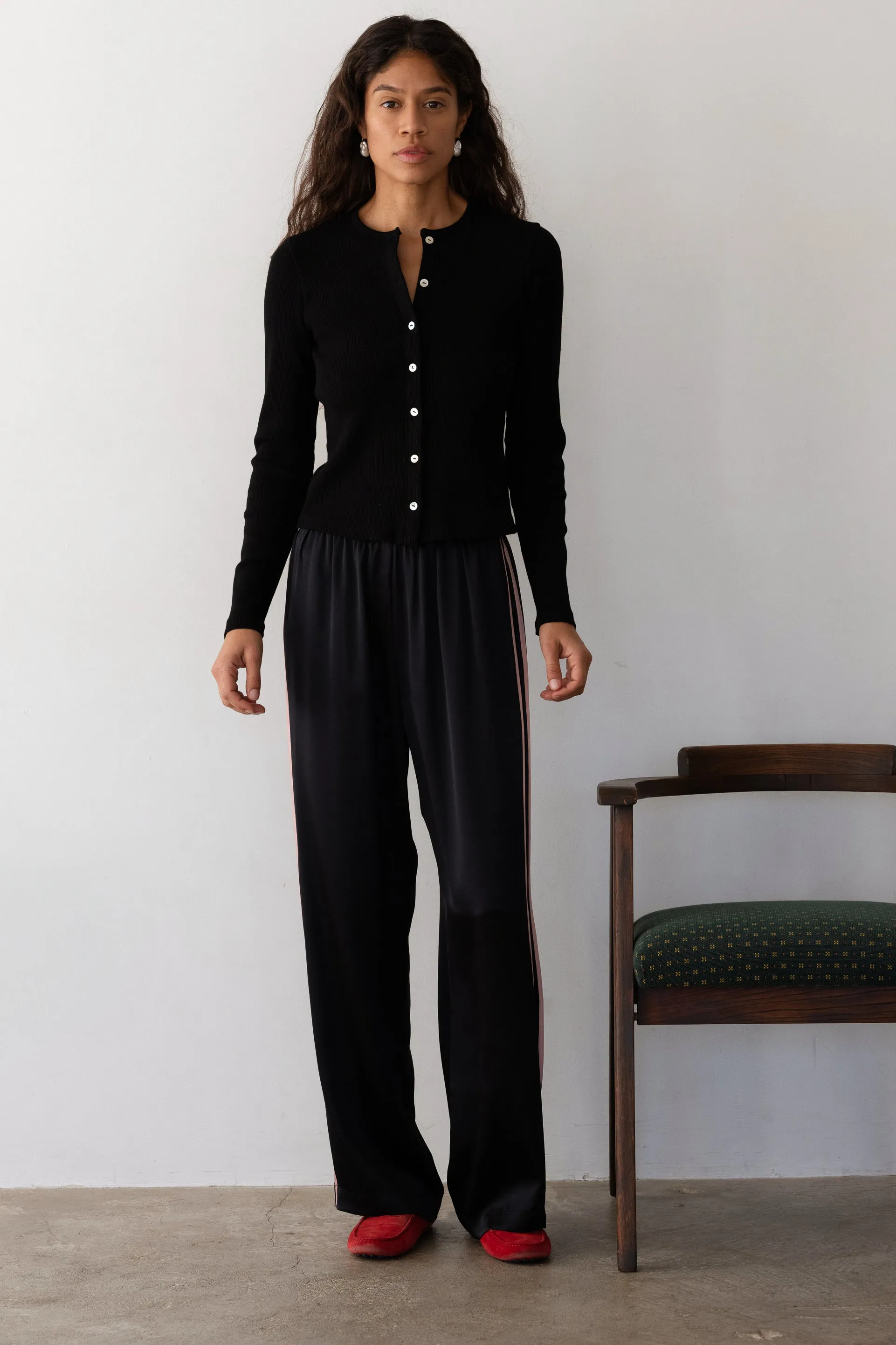 The Silk Stripe Simple Pant sold by DONNI. product image thumbnail 3