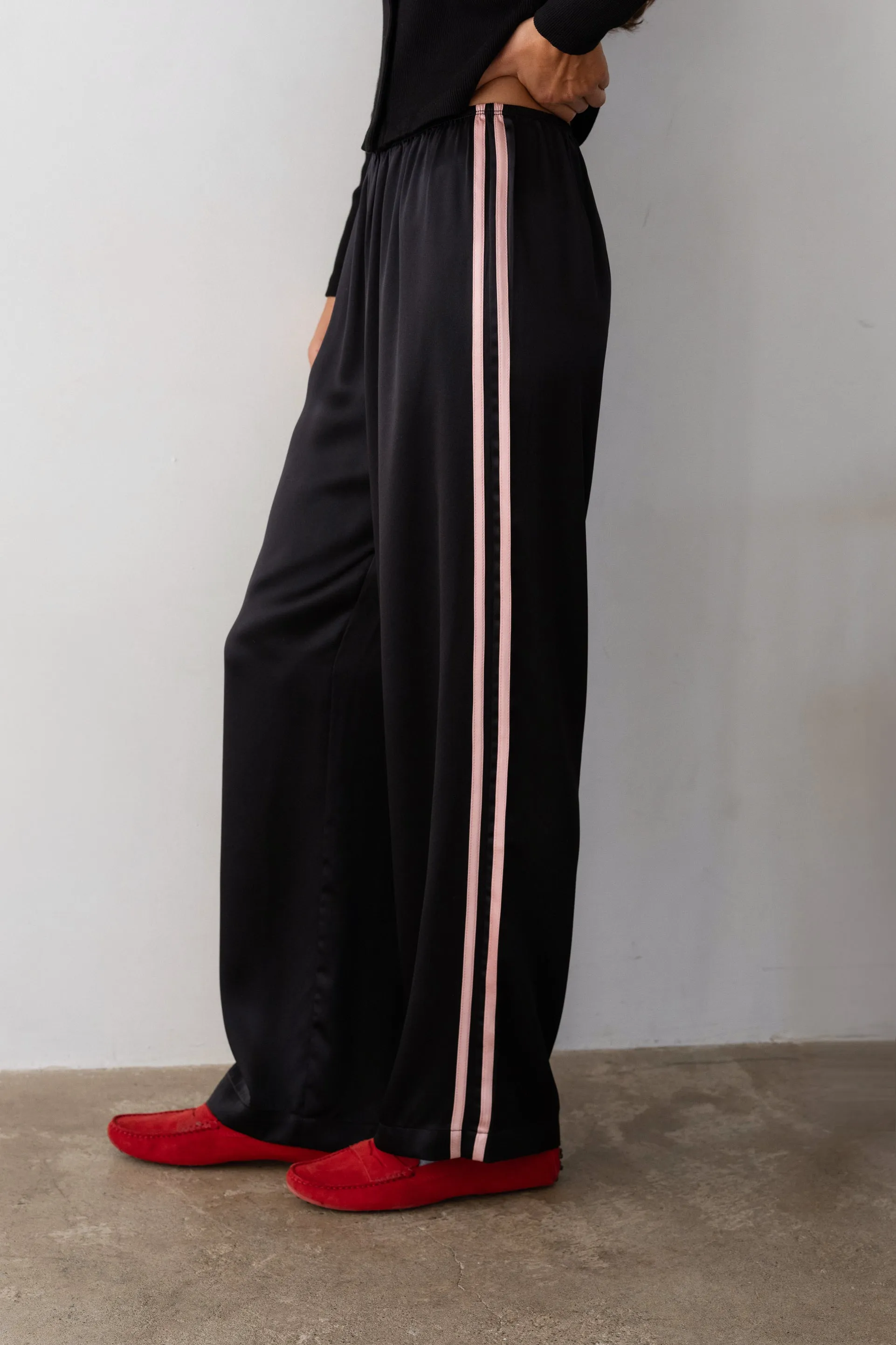 The Silk Stripe Simple Pant sold by DONNI.