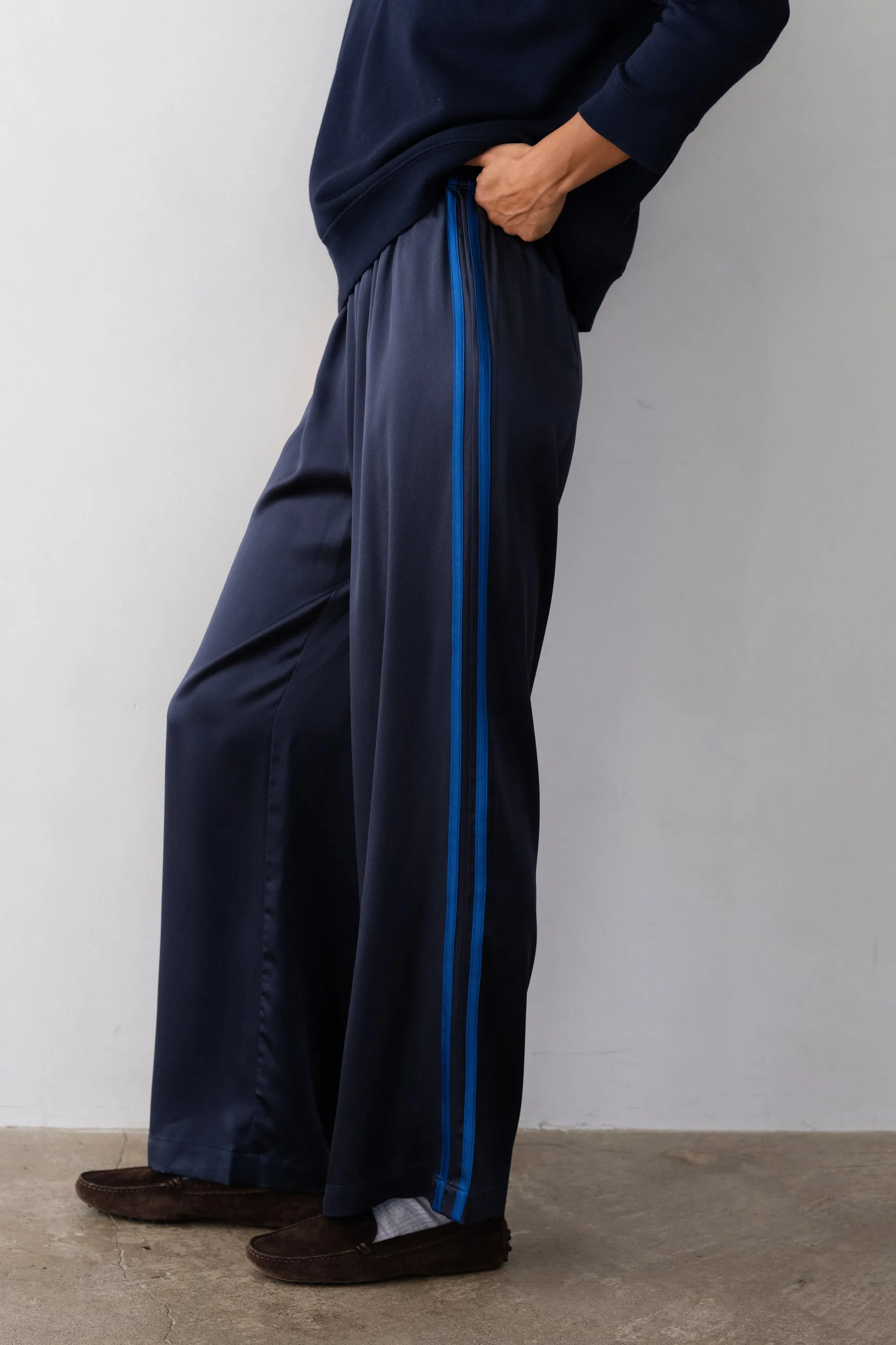 The Silk Stripe Simple Pant sold by DONNI.