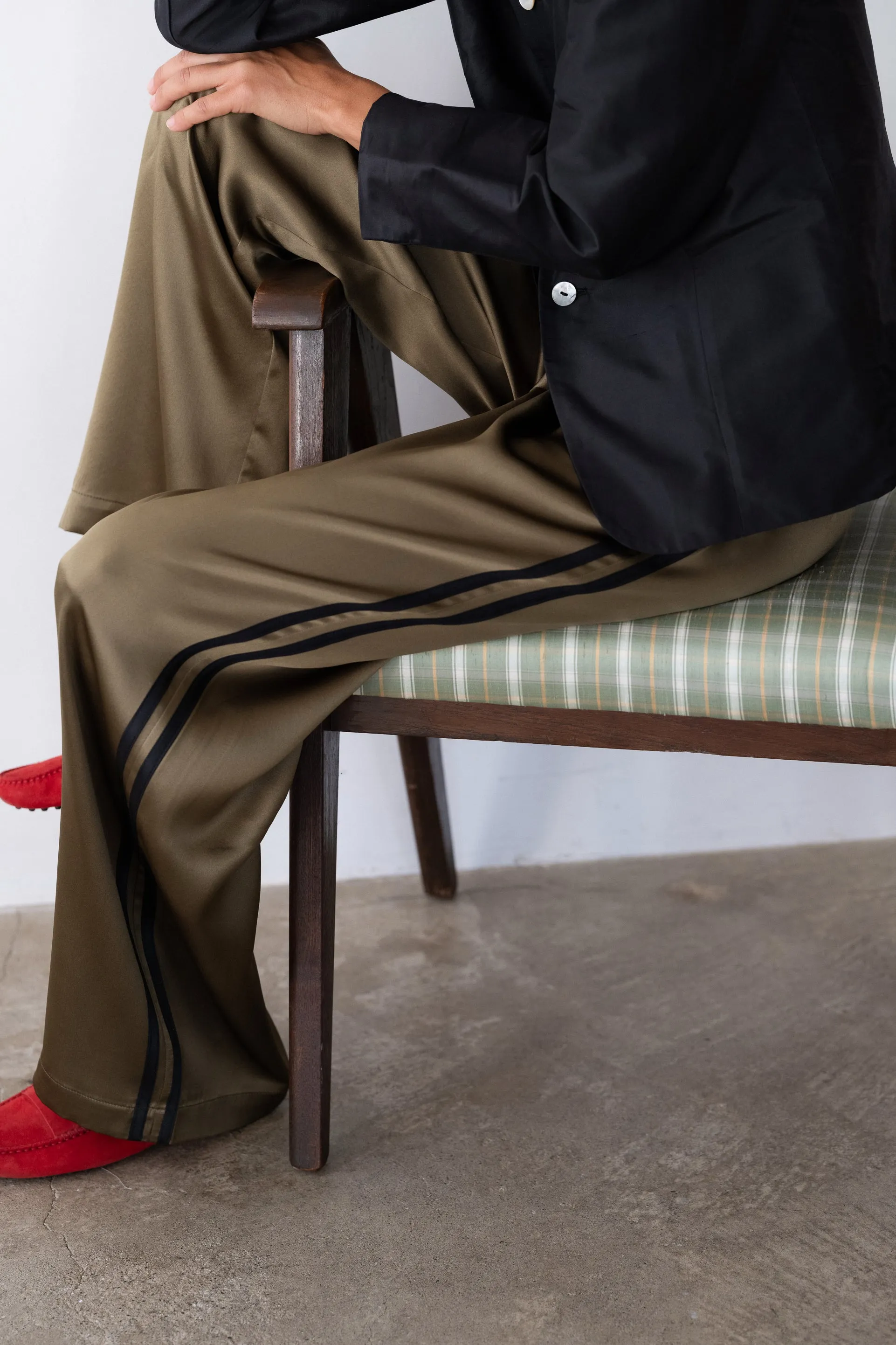 The Silk Stripe Simple Pant sold by DONNI. product image thumbnail 3