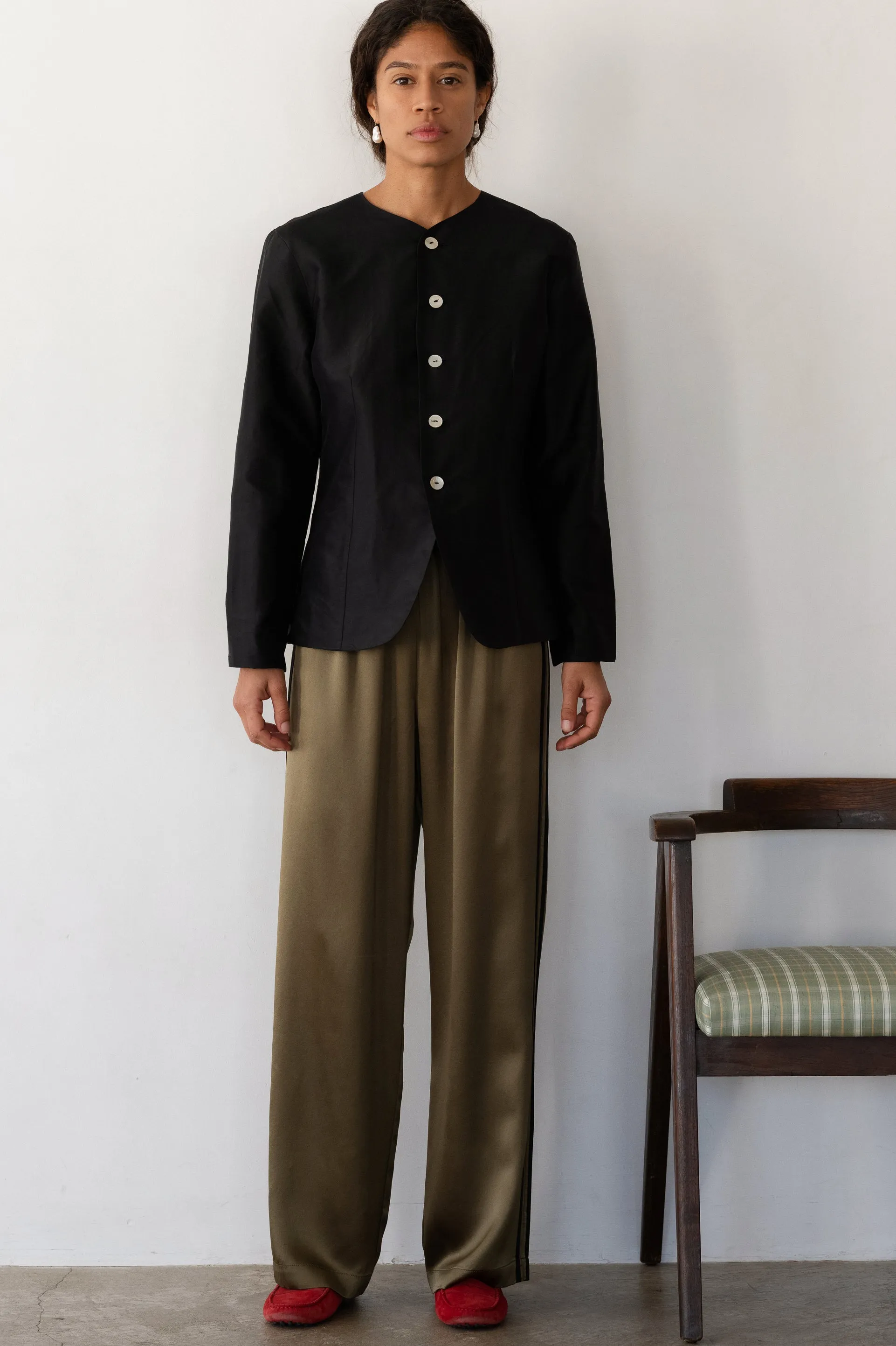 The Silk Stripe Simple Pant sold by DONNI. product image thumbnail 4