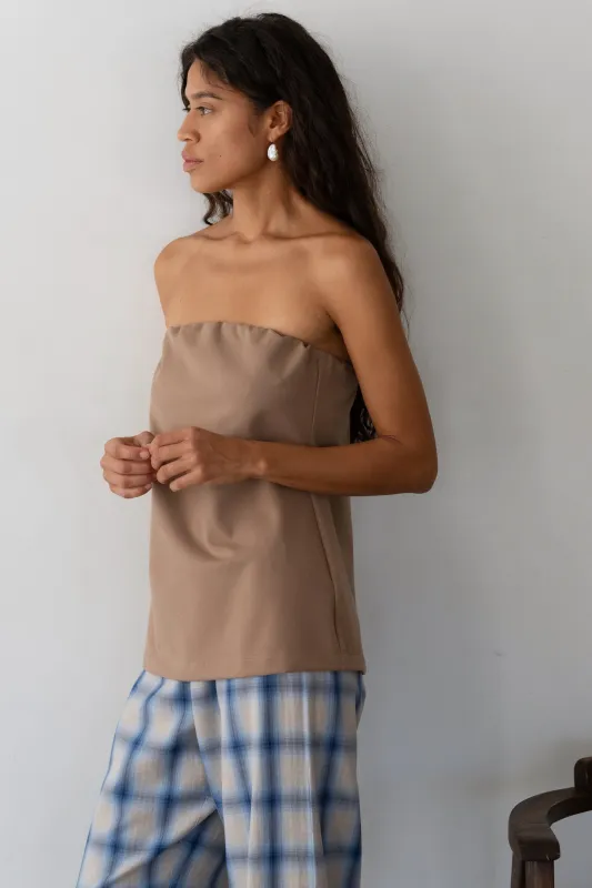 The Flannel Tube Top sold by DONNI.