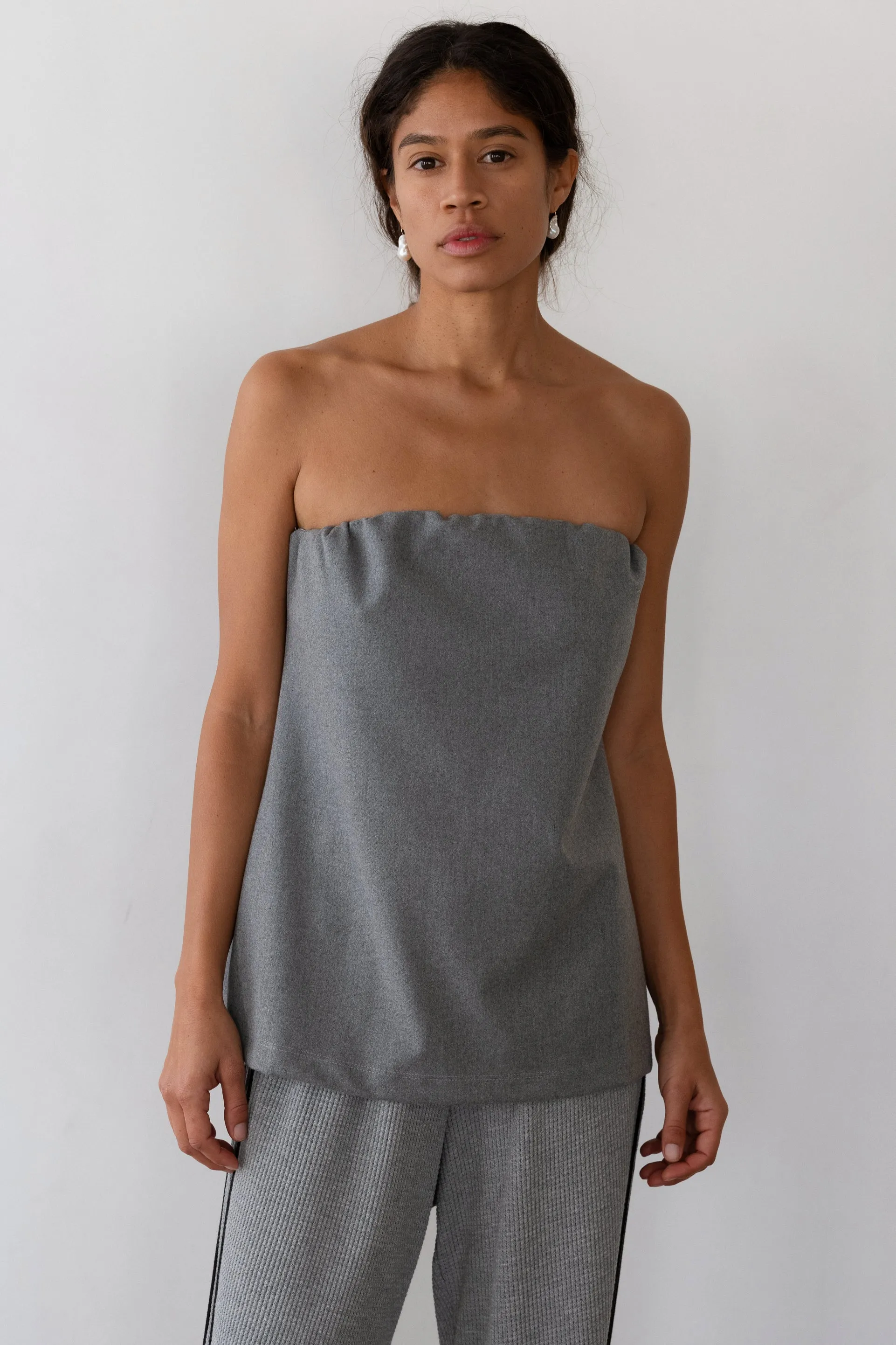 The Flannel Tube Top sold by DONNI.