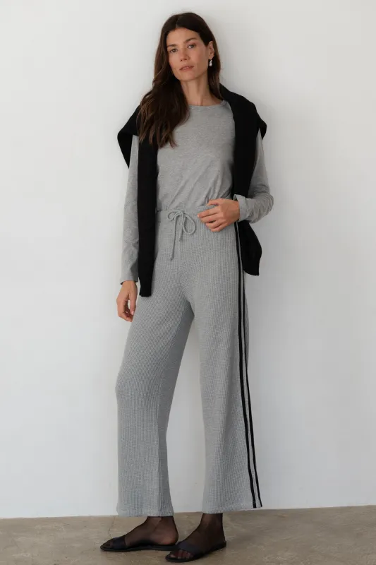 The Thermal Crop Stripe Pant sold by DONNI.