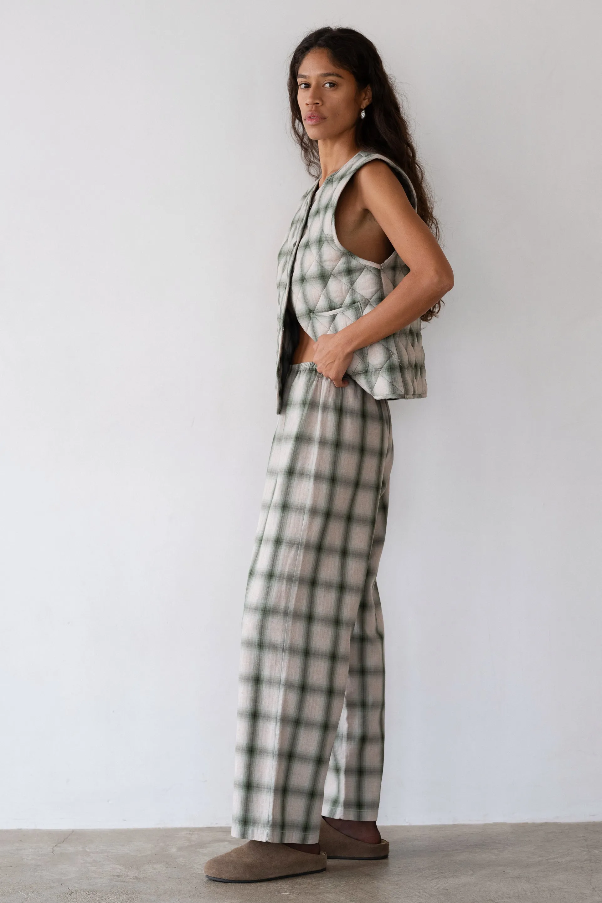 The Plaid Flannel Simple Pant sold by DONNI. product image thumbnail 3