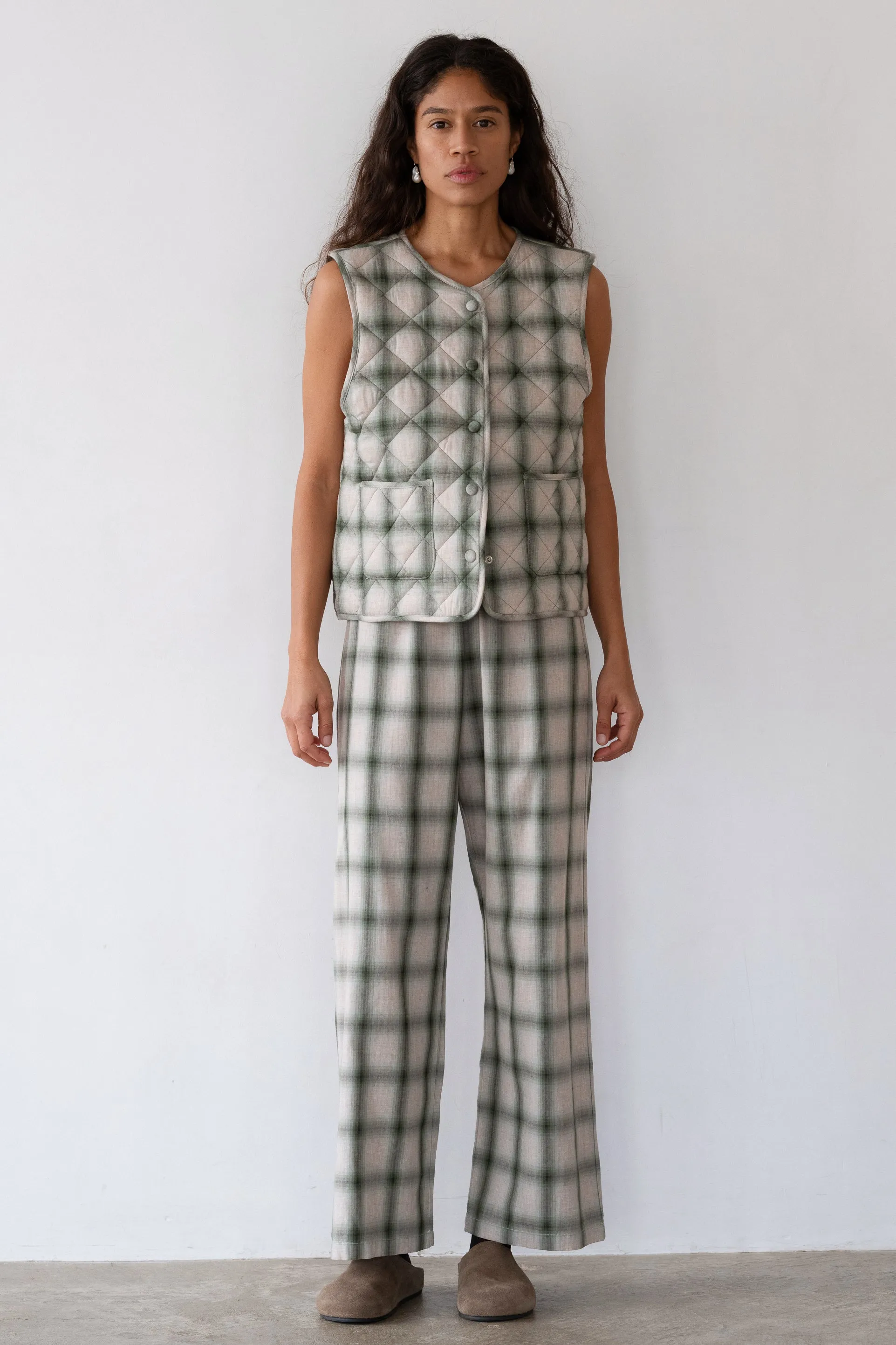 The Plaid Flannel Simple Pant sold by DONNI.