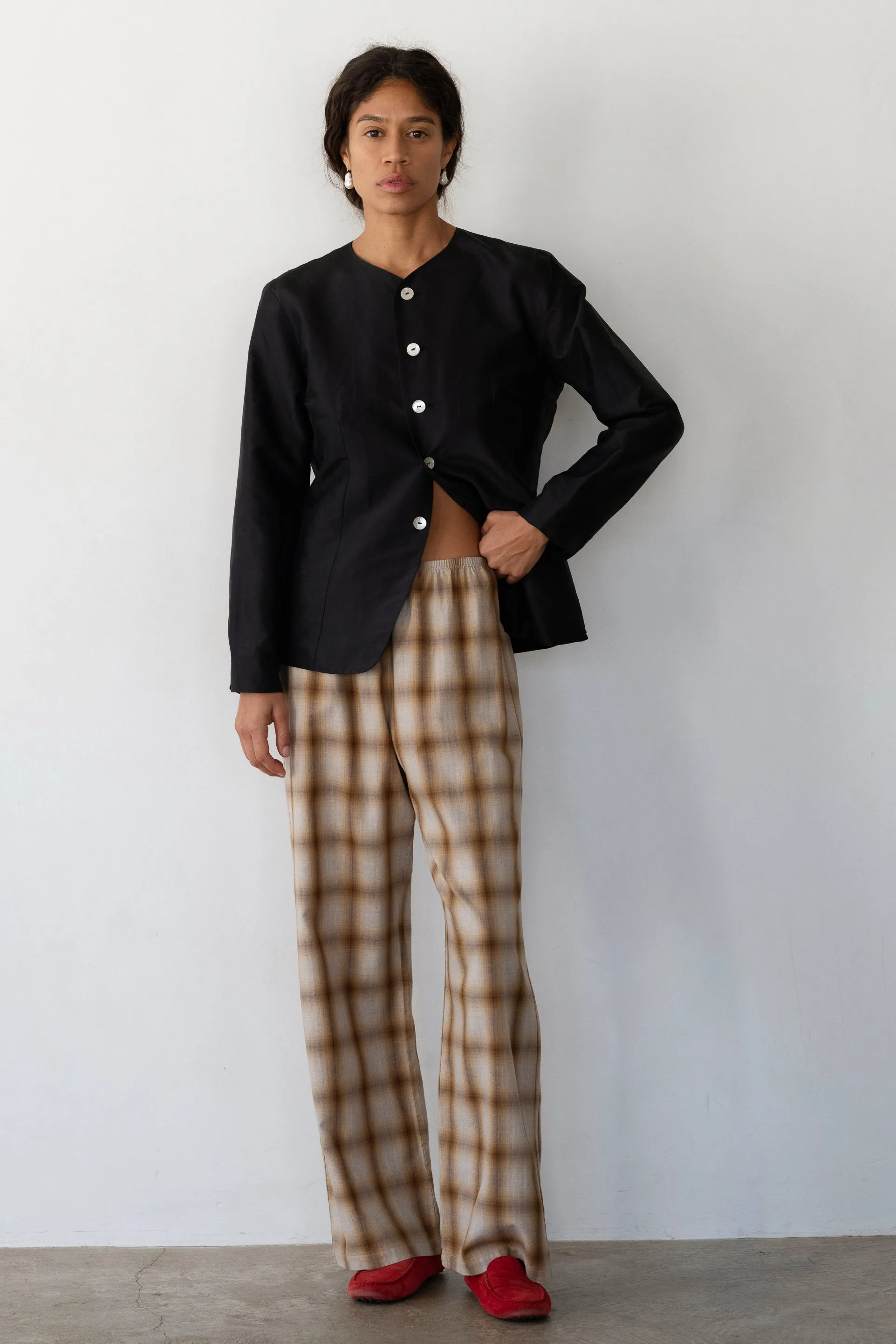 The Plaid Flannel Simple Pant sold by DONNI. product image thumbnail 3