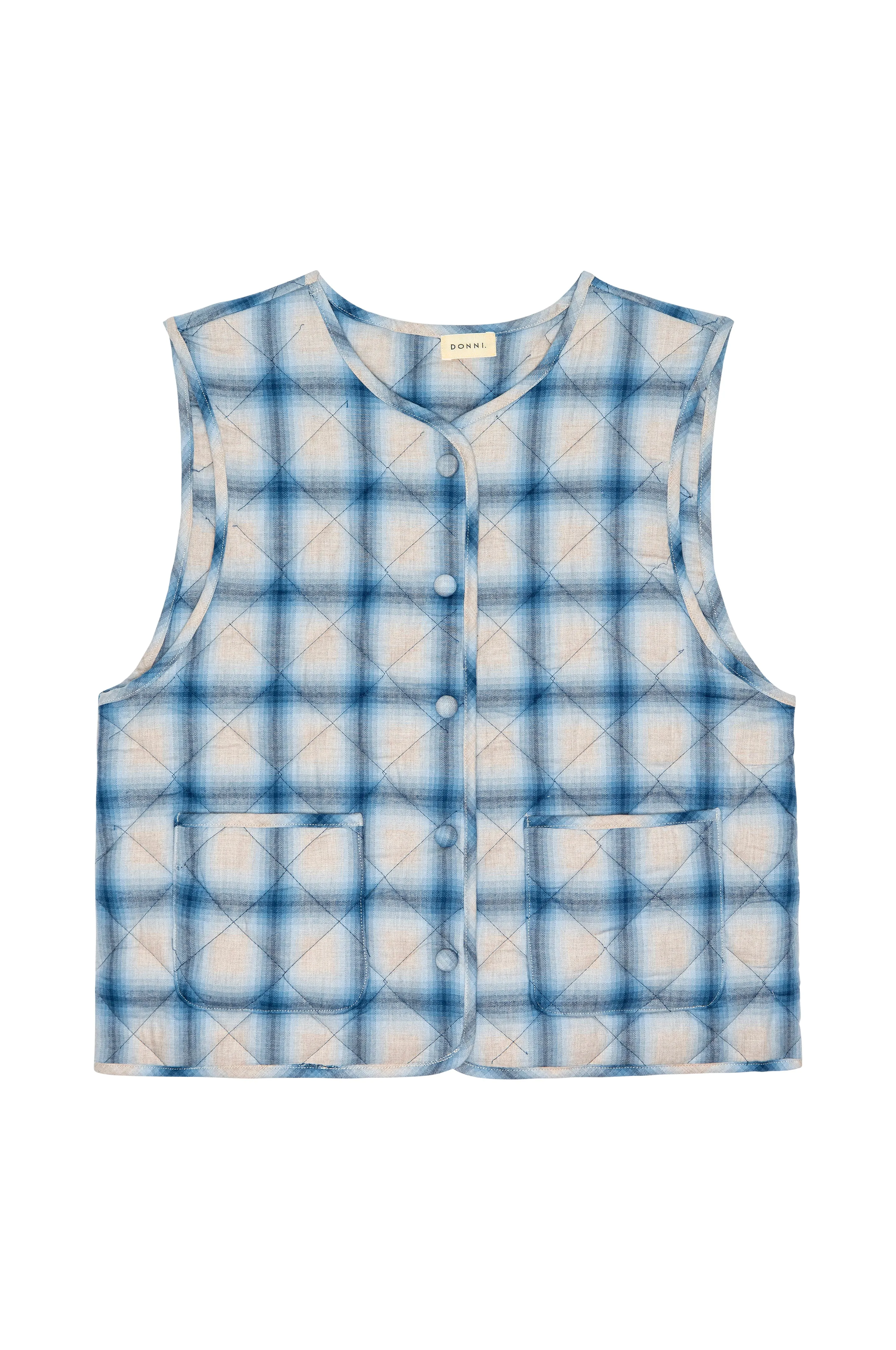 The Quilted Plaid Flannel Vest sold by DONNI. product image thumbnail 2