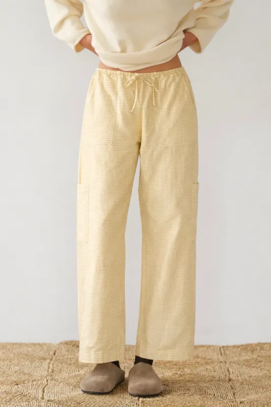 The Taffeta Drawstring Cargo Pant made by DONNI.