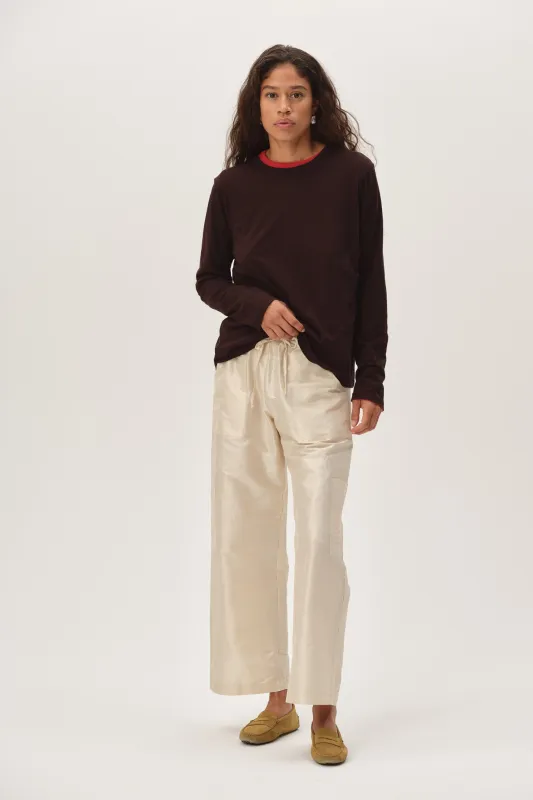 The Taffeta Drawstring Cargo Pant made by DONNI.