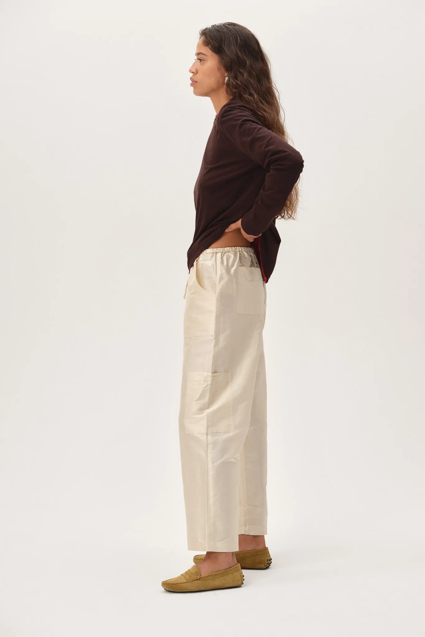 The Taffeta Drawstring Cargo Pant sold by DONNI. product image thumbnail 3