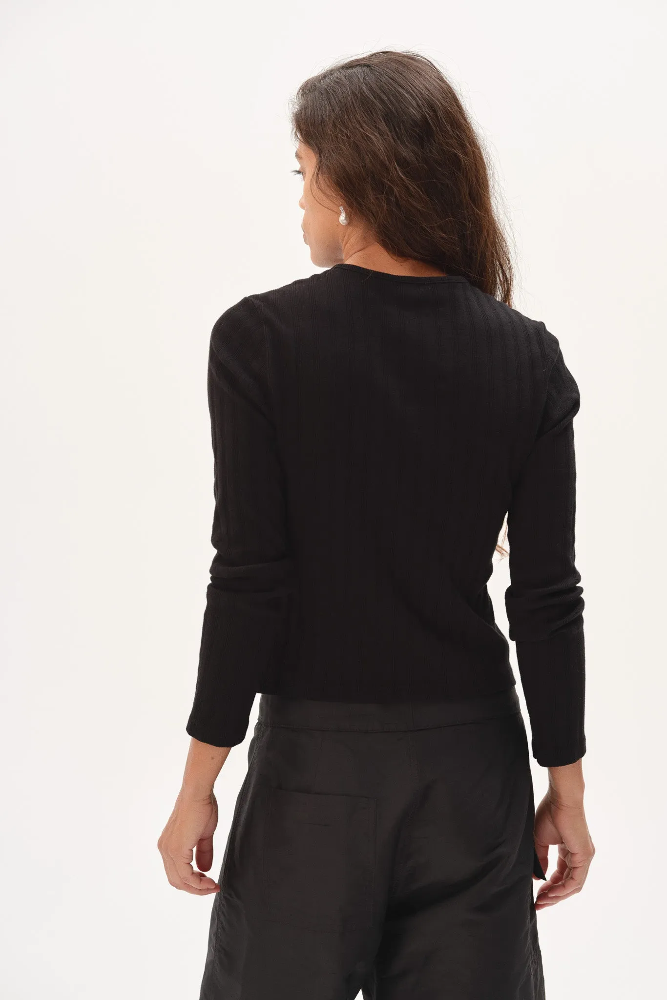 The Varied Rib Cardigan sold by DONNI. product image thumbnail 5