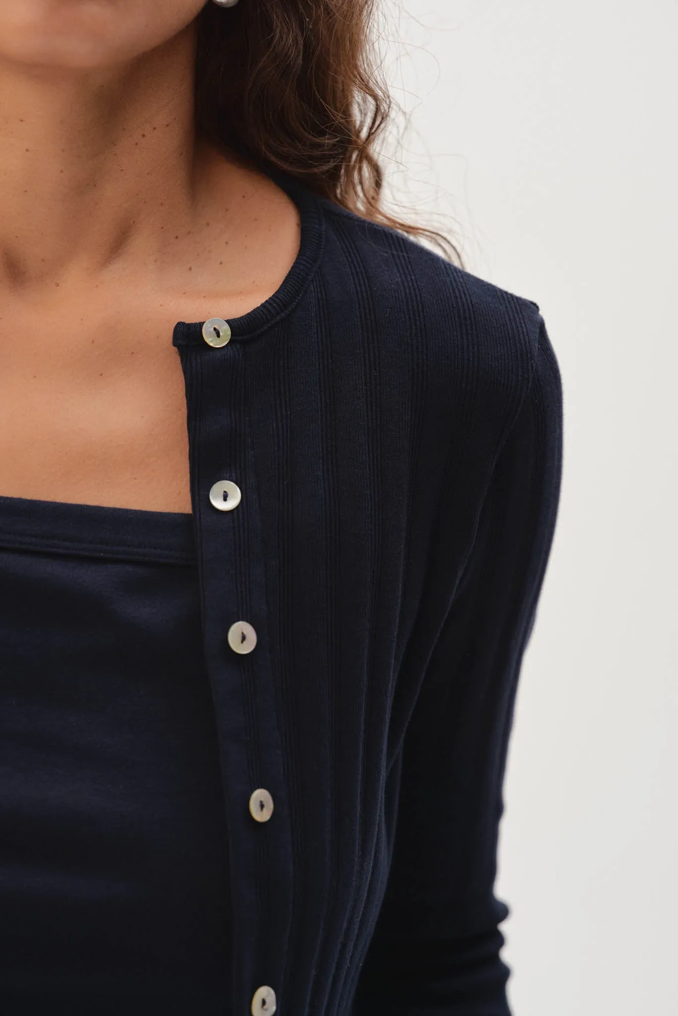 The Varied Rib Cardigan sold by DONNI. product image thumbnail 4