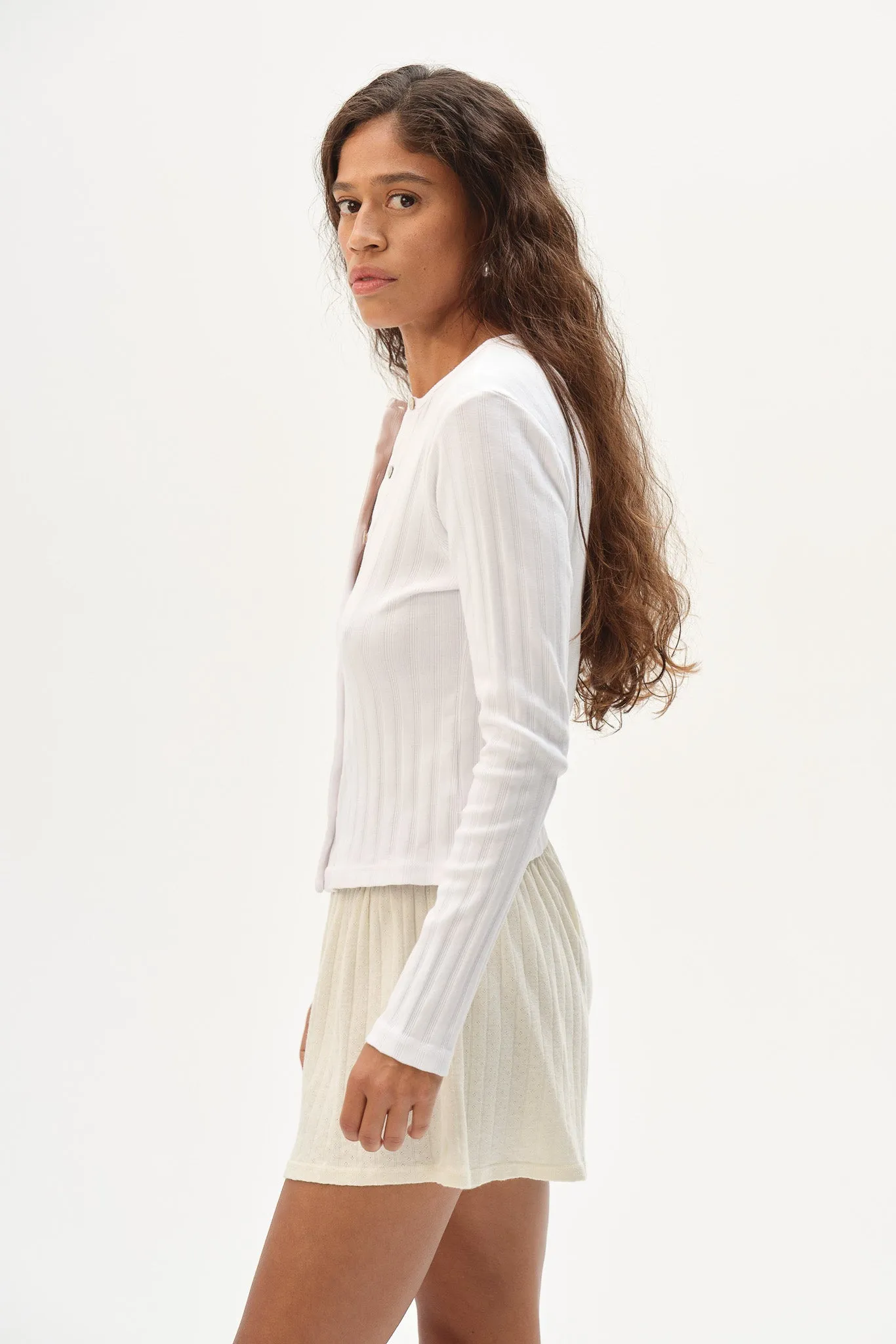 The Varied Rib Cardigan sold by DONNI. product image thumbnail 4