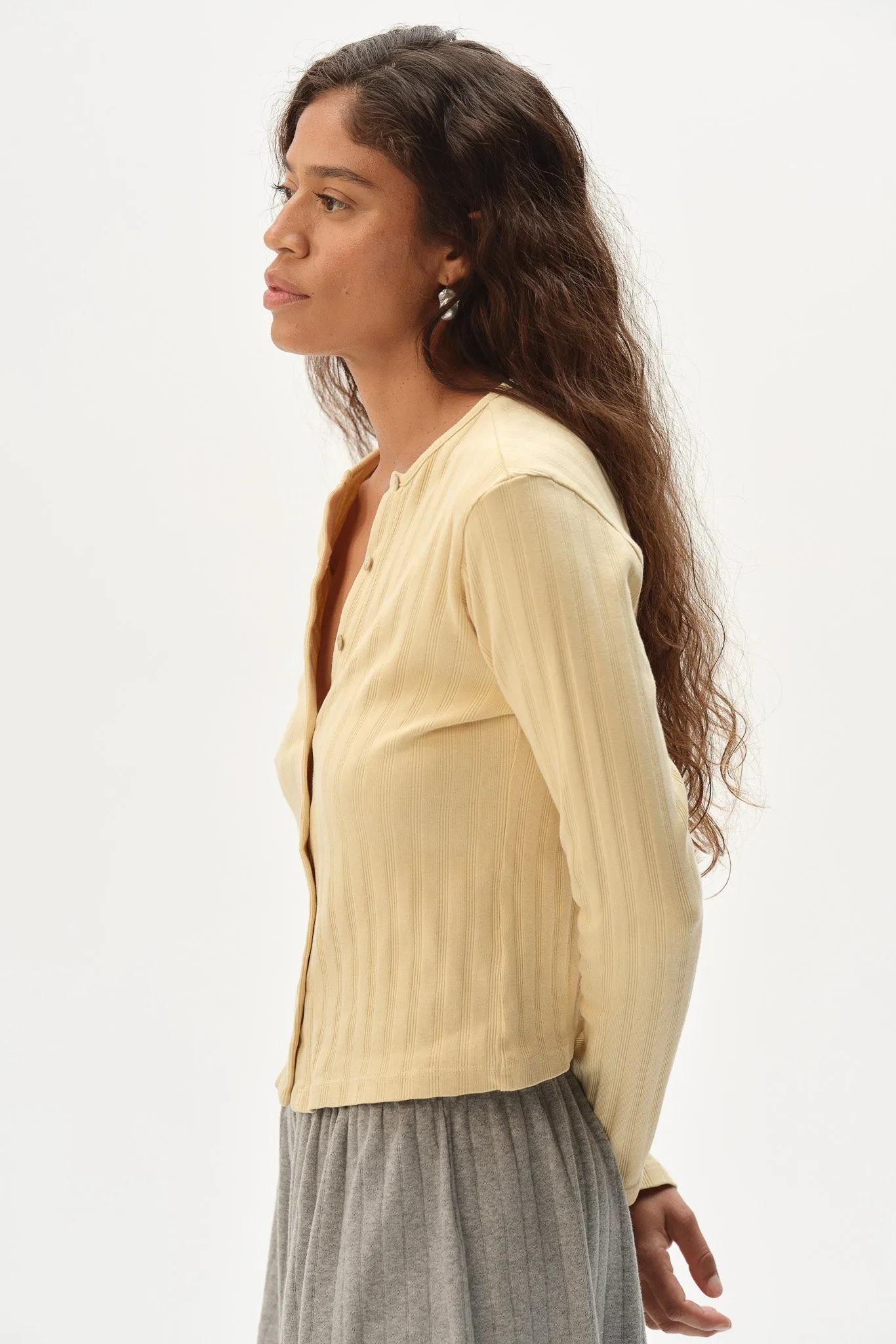 The Varied Rib Cardigan sold by DONNI. product image thumbnail 5