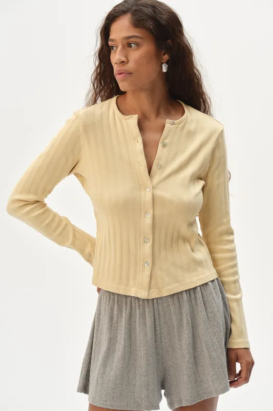 The Varied Rib Cardigan made by DONNI.