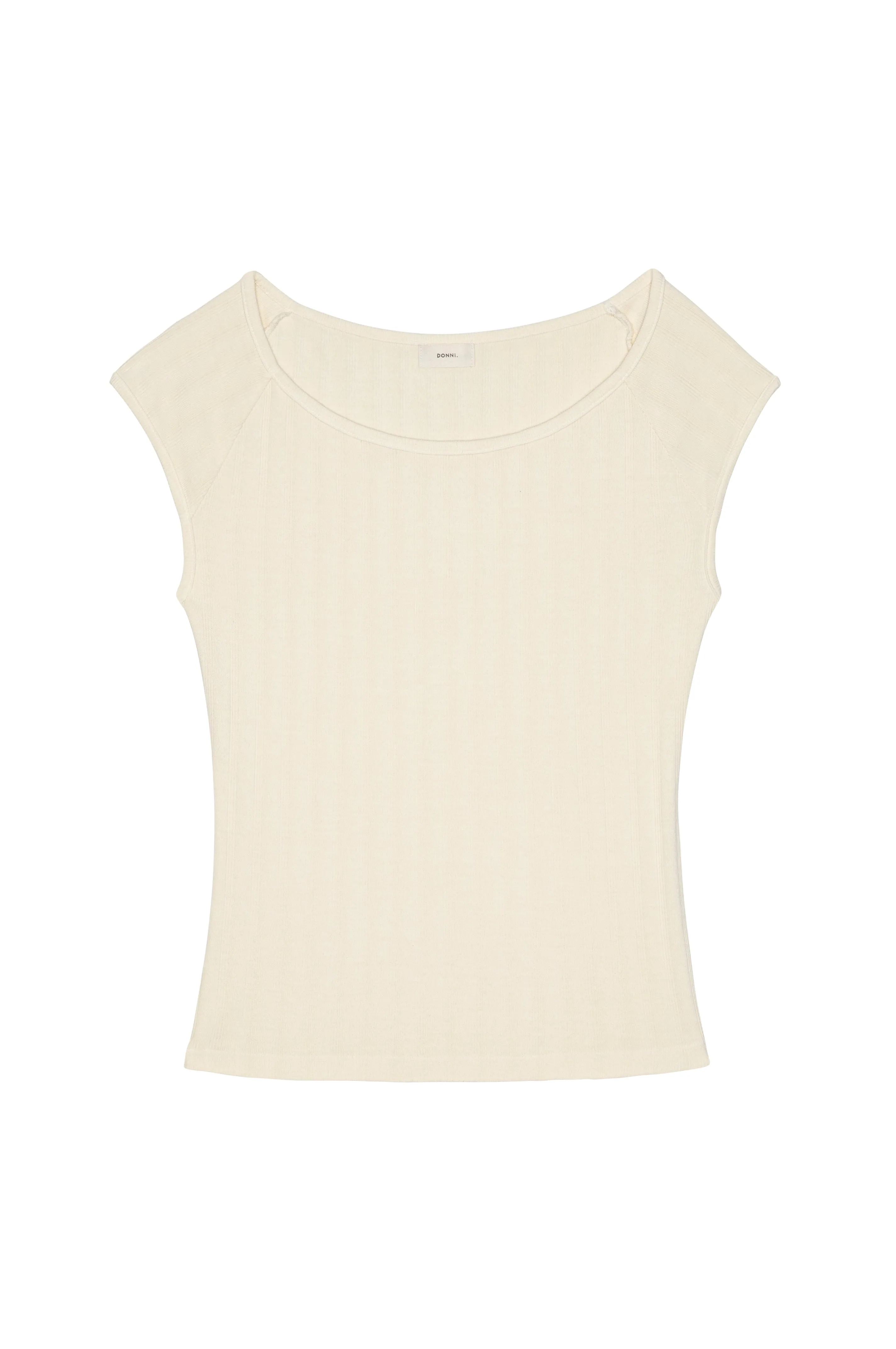 The Varied Rib Wide Neck Tee sold by DONNI. product image thumbnail 2