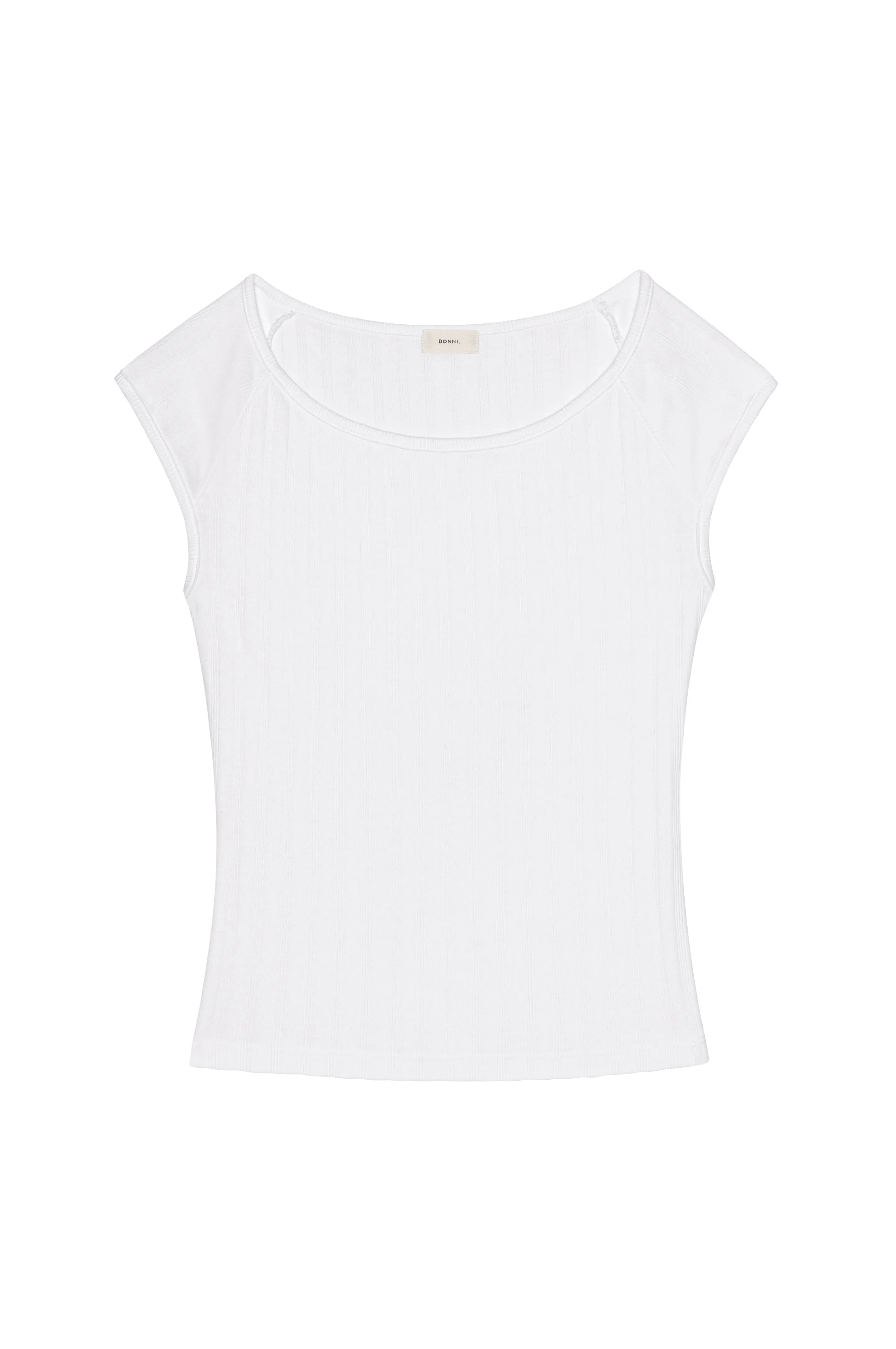 The Varied Rib Wide Neck Tee sold by DONNI. product image thumbnail 2
