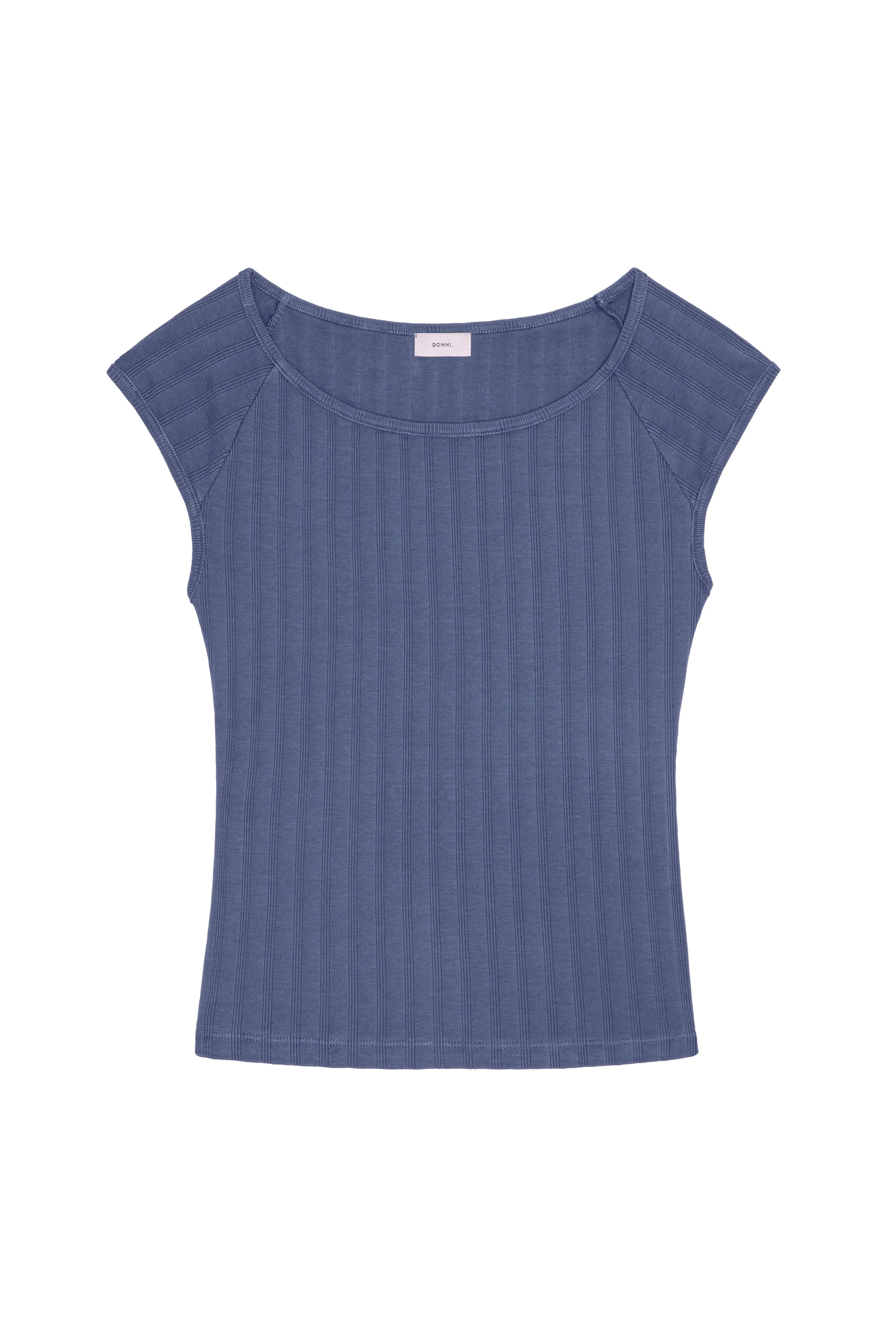 The Varied Rib Wide Neck Tee sold by DONNI. product image thumbnail 2