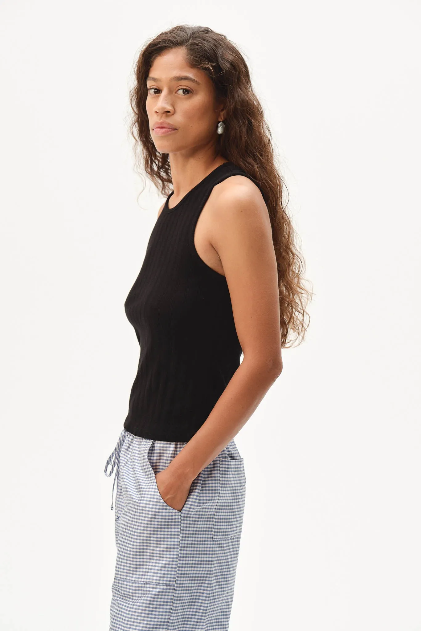 The Varied Rib Tank sold by DONNI. product image thumbnail 5