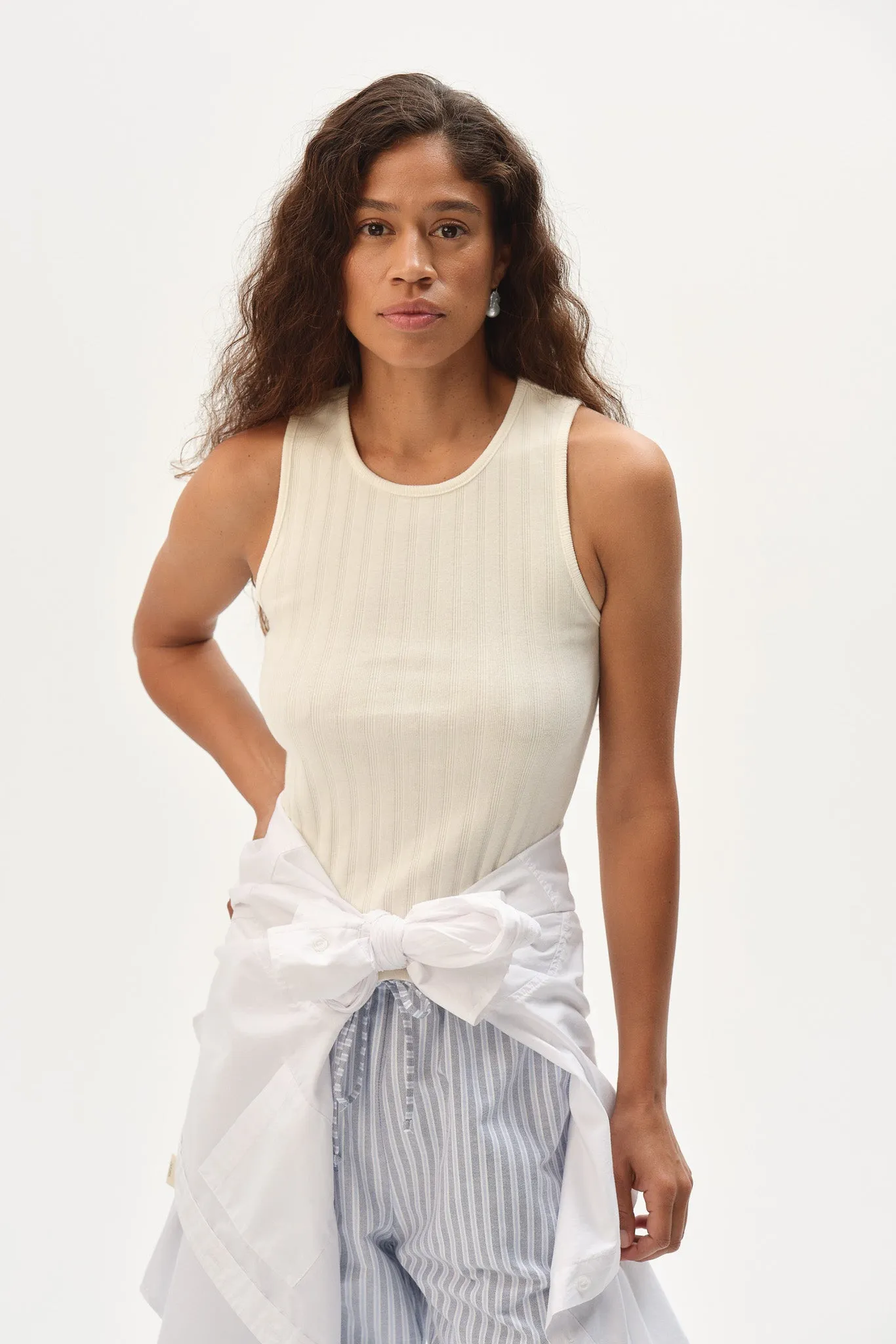 The Varied Rib Tank sold by DONNI. product image thumbnail 3