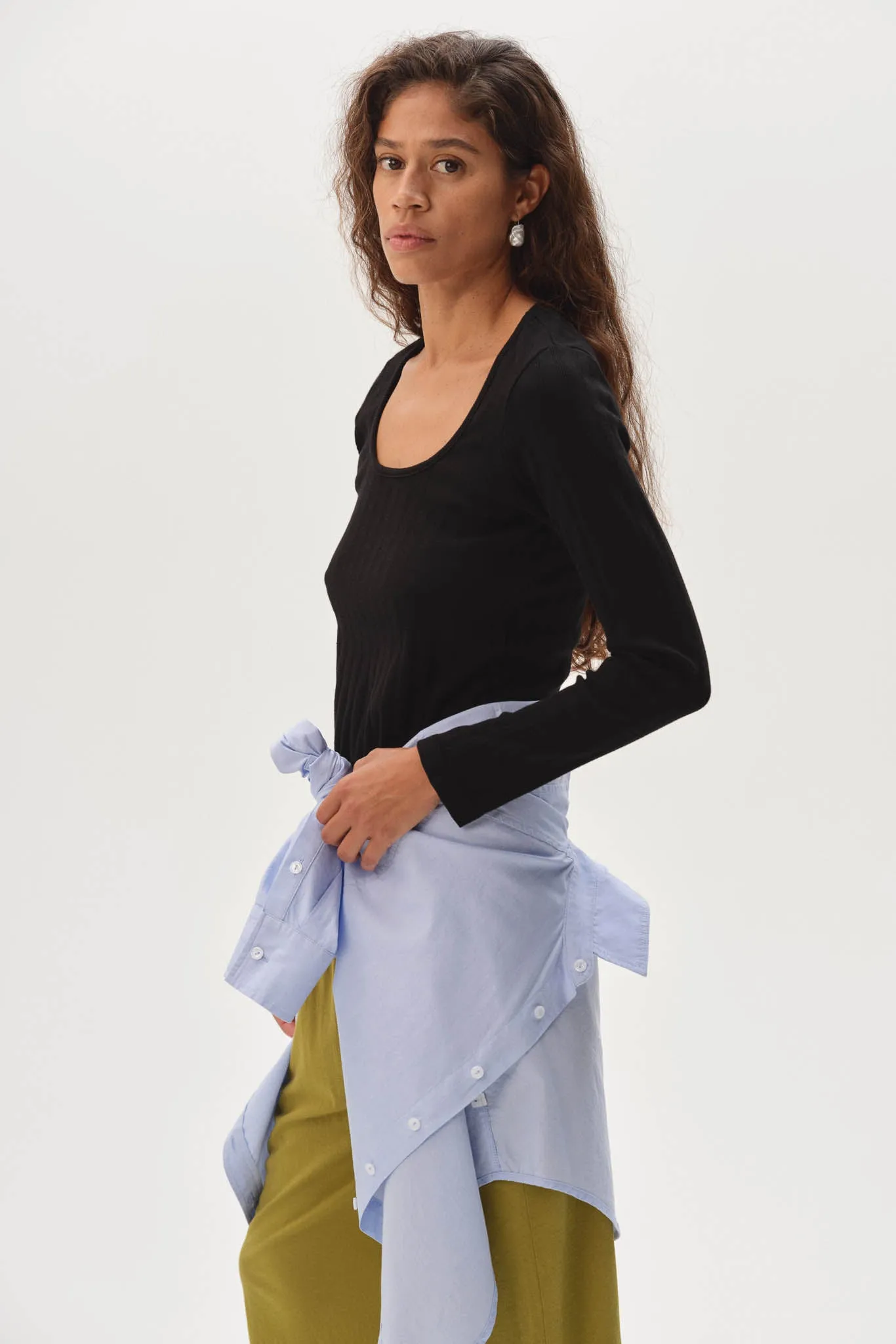 The Varied Rib Long Sleeve Scoop Shirt sold by DONNI. product image thumbnail 4