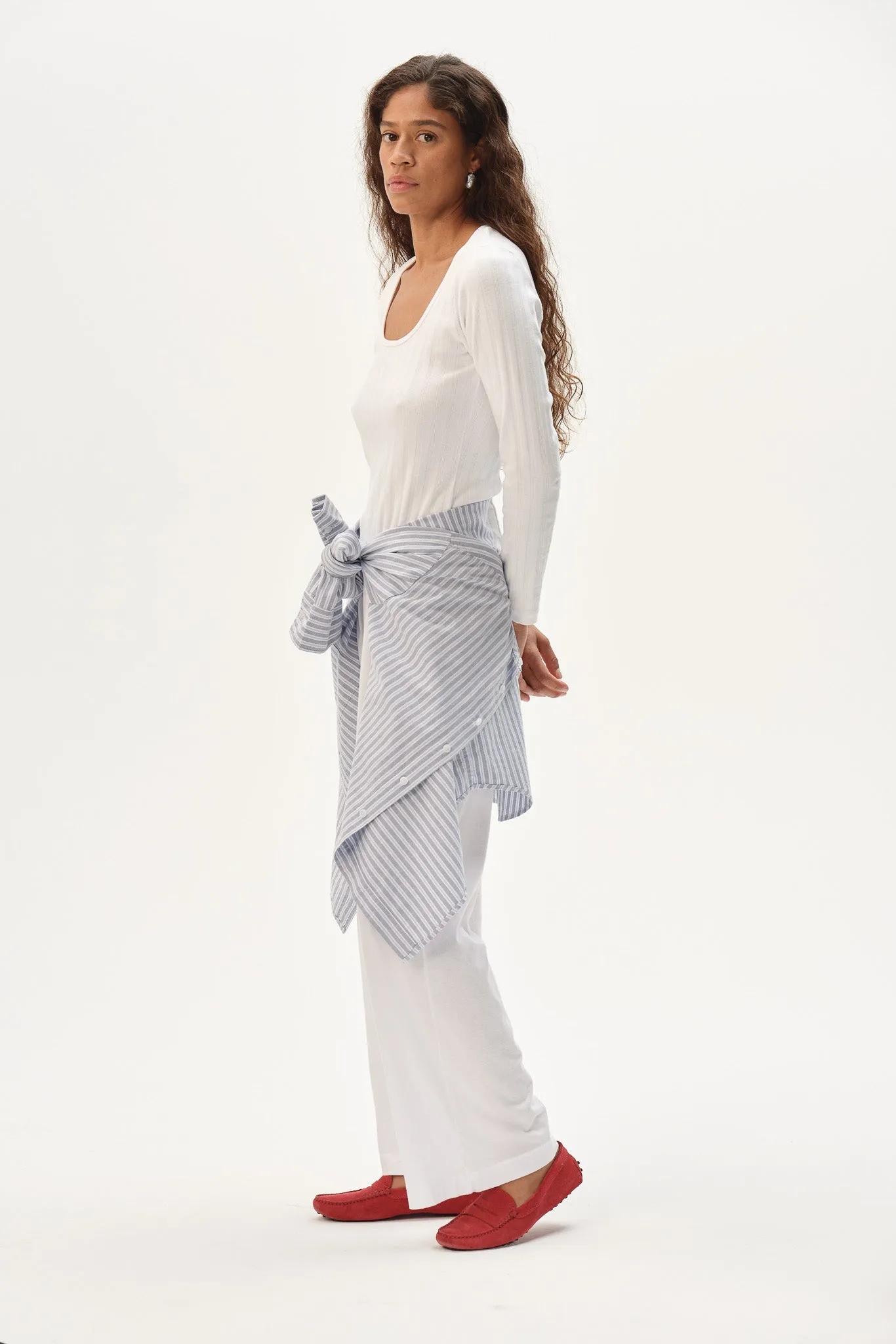 The Varied Rib Long Sleeve Scoop Shirt sold by DONNI. product image thumbnail 4