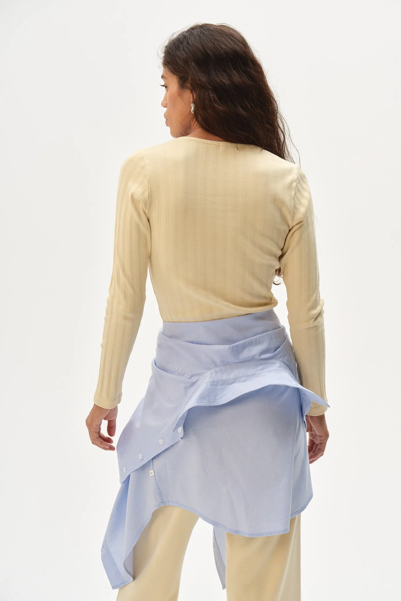 The Varied Rib Long Sleeve Scoop Shirt sold by DONNI. product image thumbnail 5