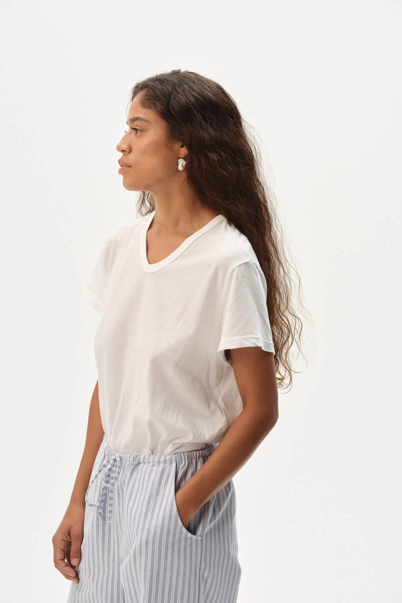 The Jersey V-Neck Tee sold by DONNI. product image thumbnail 4