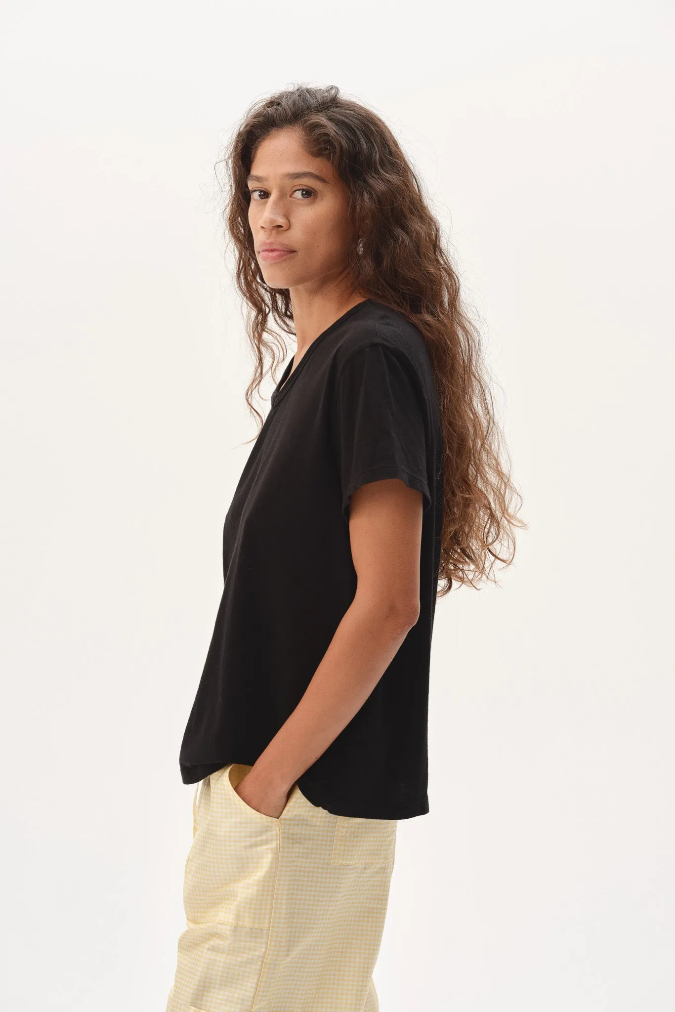 The Jersey V-Neck Tee sold by DONNI. product image thumbnail 5