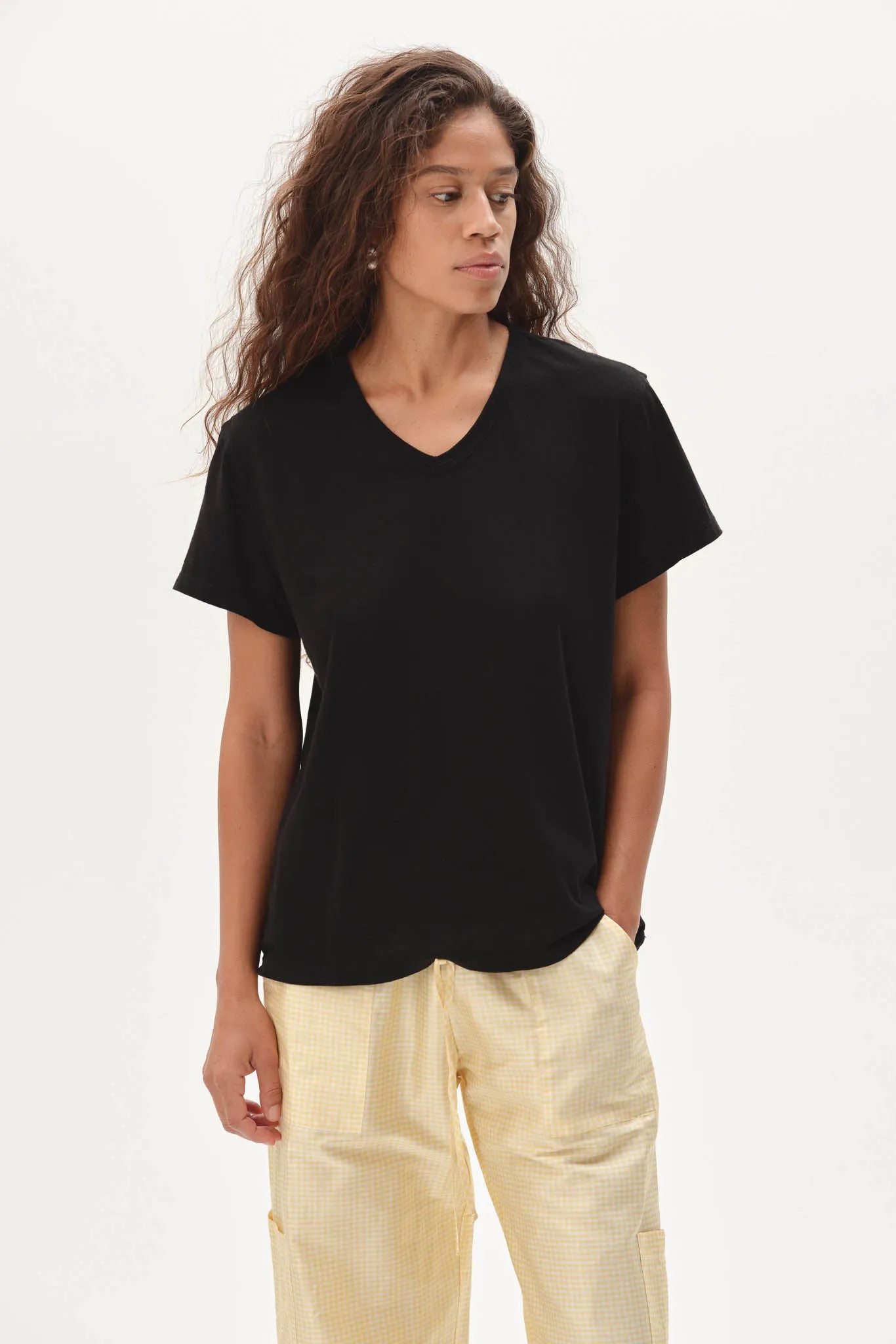 The Jersey V-Neck Tee sold by DONNI. product image thumbnail 4