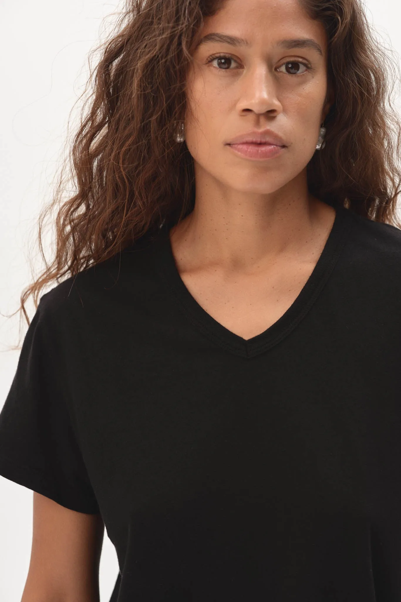 The Jersey V-Neck Tee sold by DONNI.