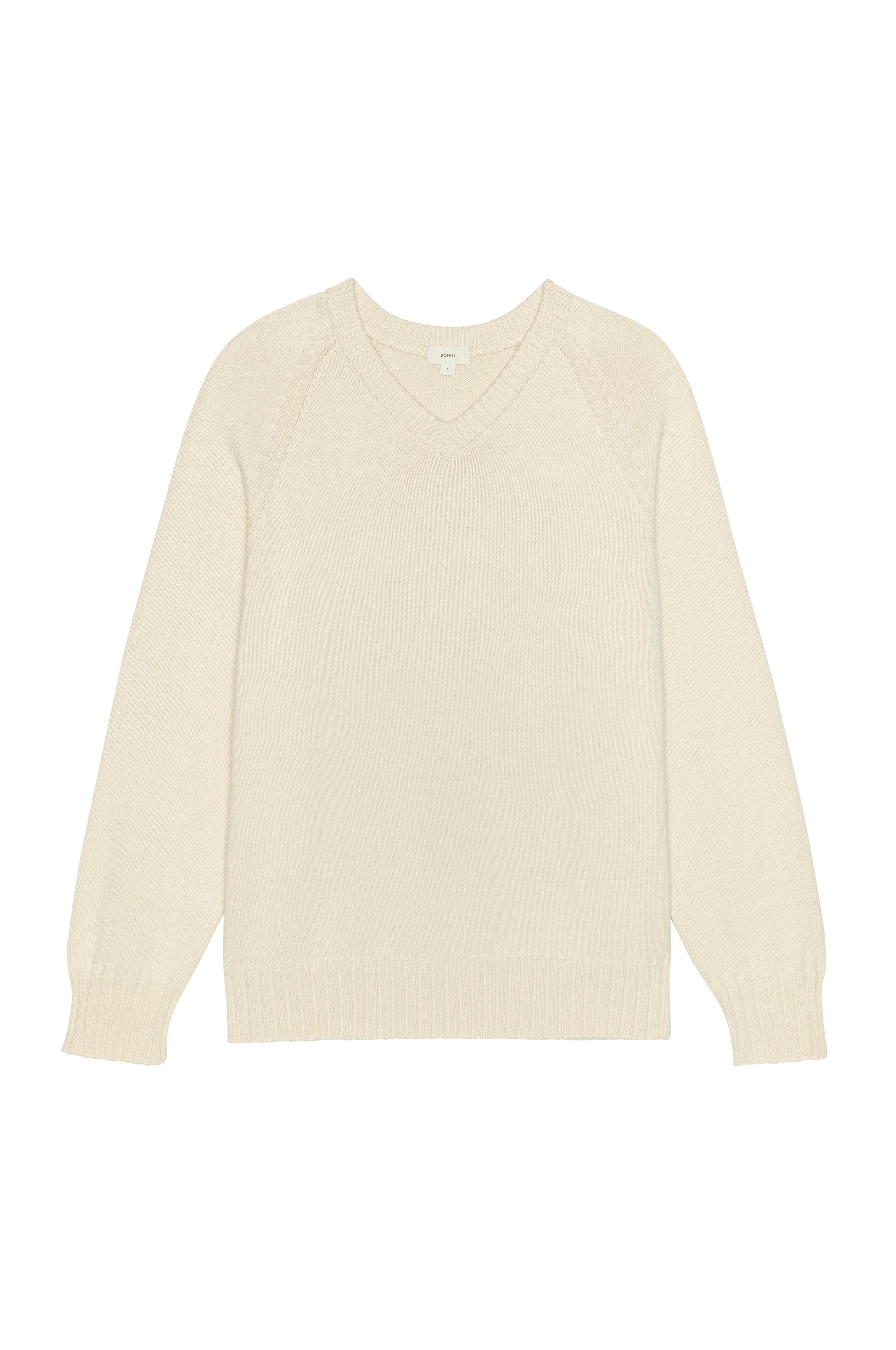 The Cotton Knit V-Neck Sweater sold by DONNI. product image thumbnail 2
