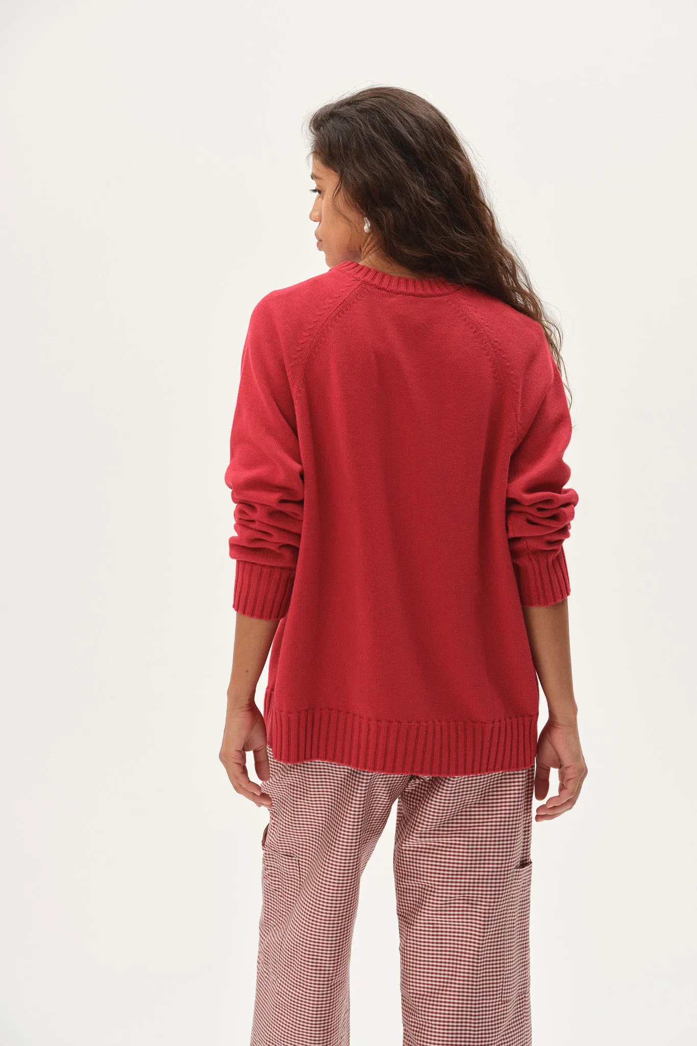 The Cotton Knit V-Neck Sweater sold by DONNI. product image thumbnail 5