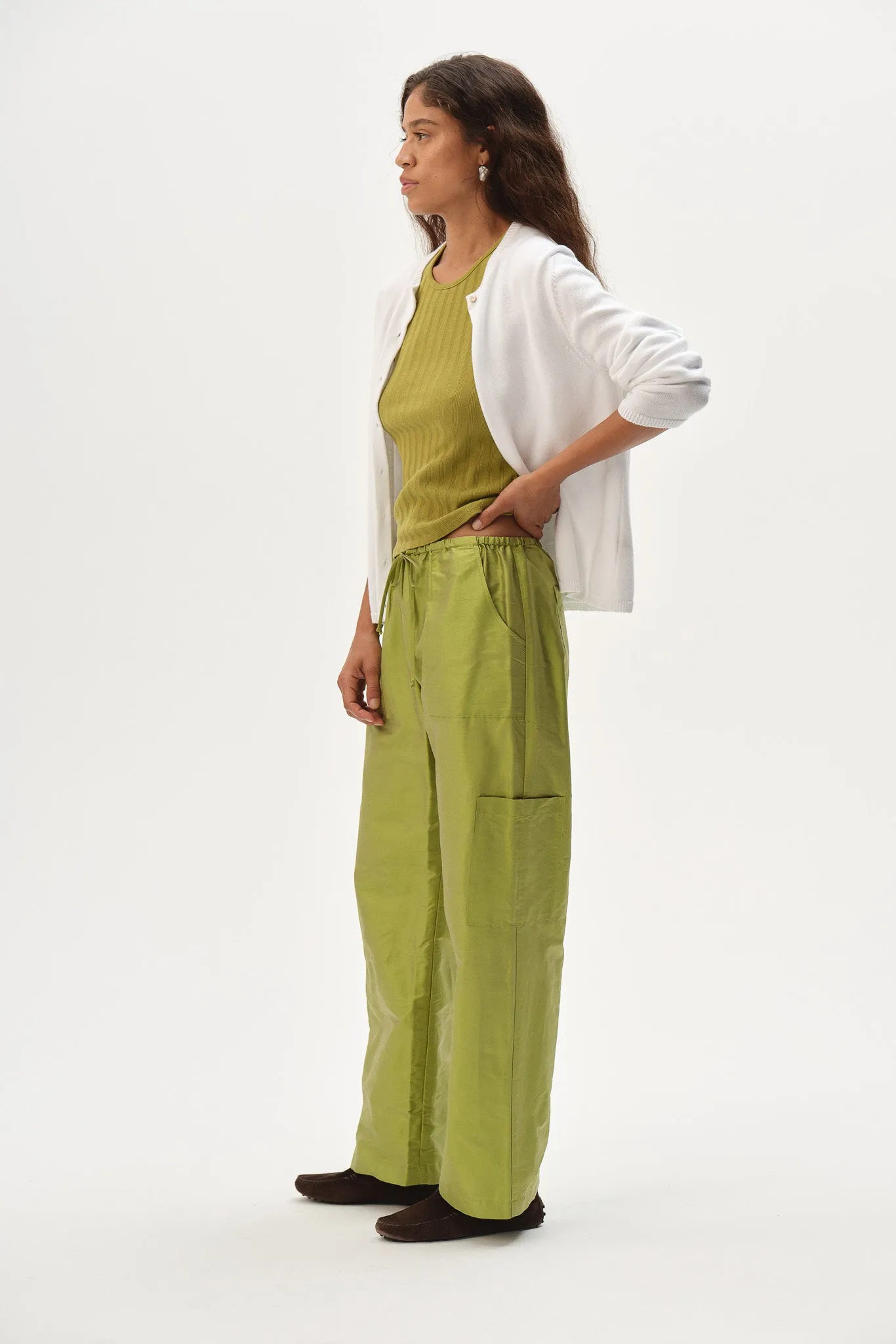 The Taffeta Drawstring Cargo Pant sold by DONNI. product image thumbnail 5