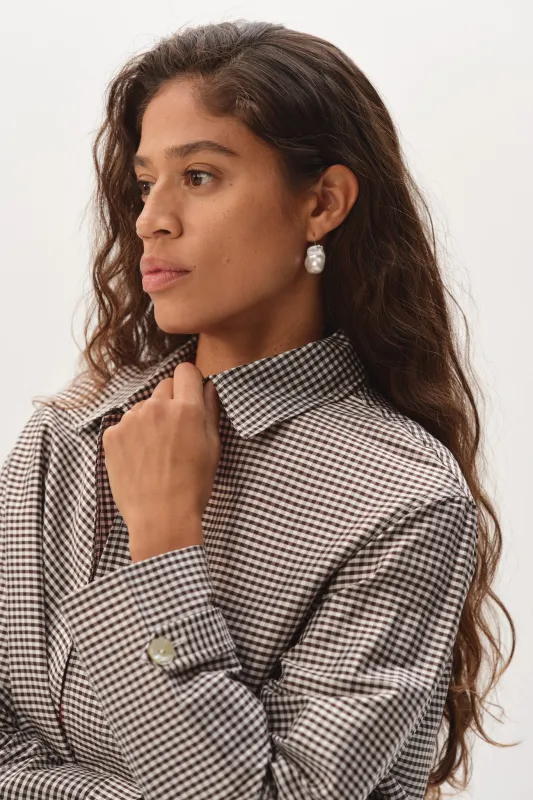 The Silk Taffeta Gingham Jacket made by DONNI.