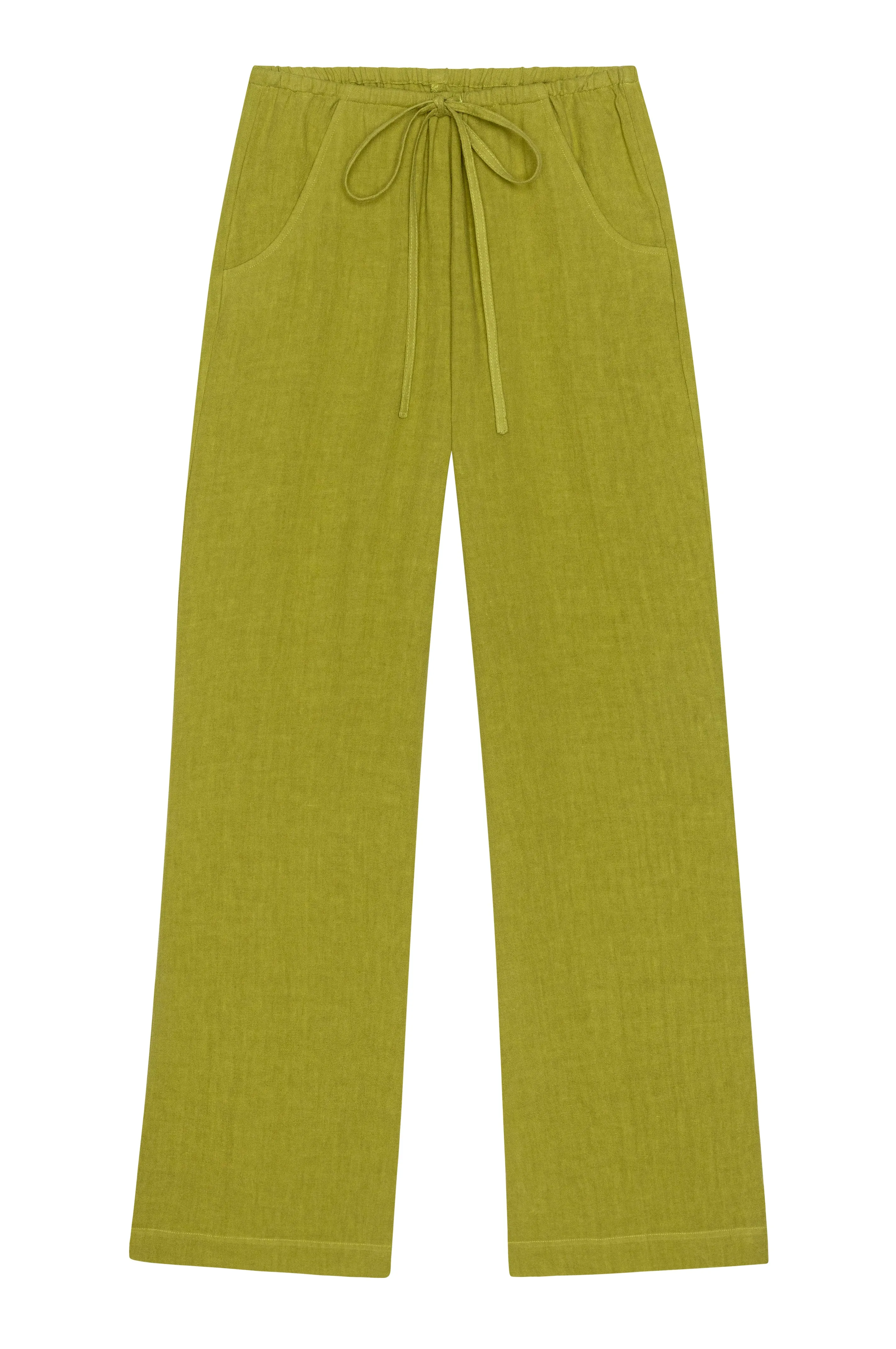 The Linen Drawstring Pant Pistachio sold by DONNI. product image thumbnail 2
