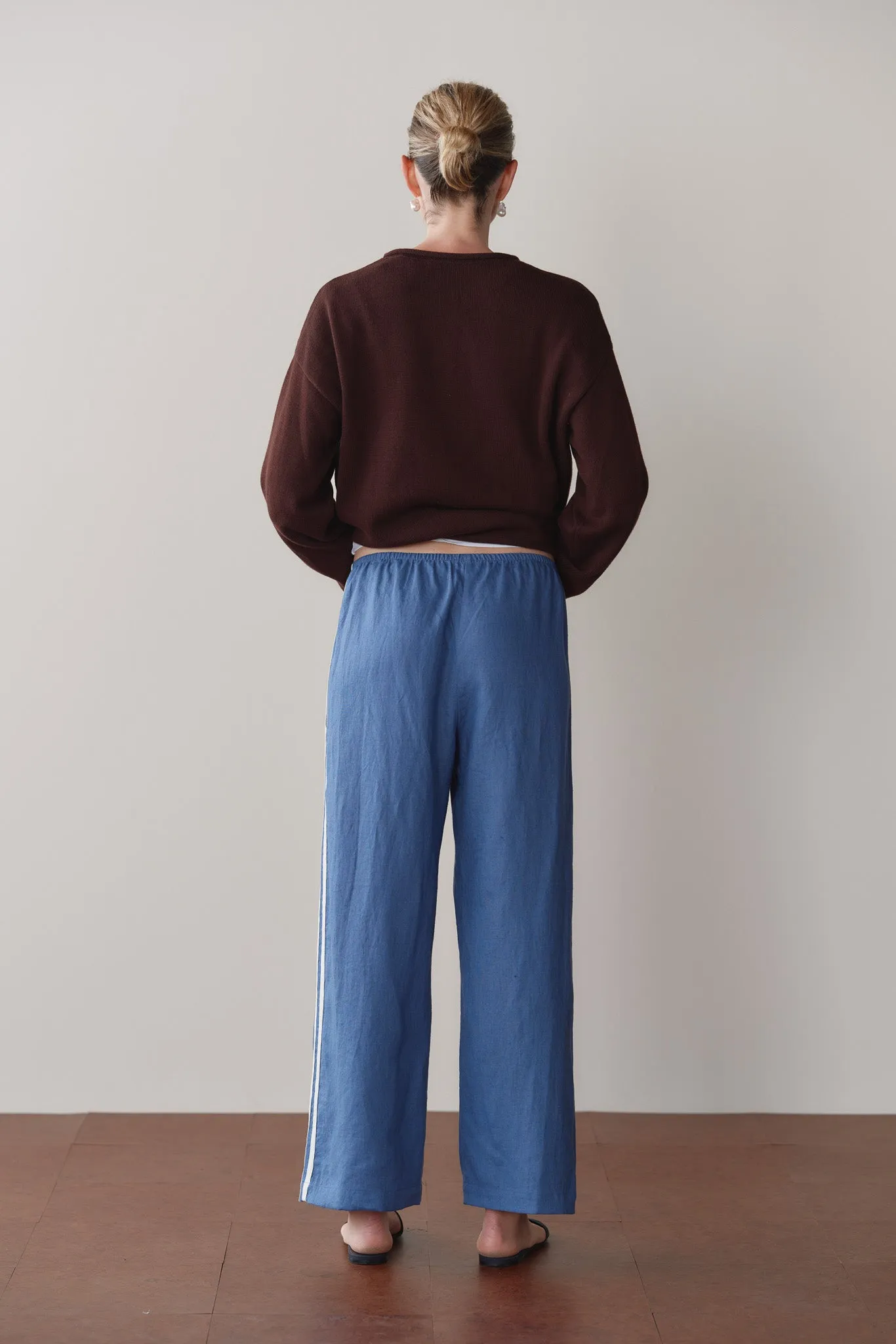 The Linen Crop Stripe Pant sold by DONNI. product image thumbnail 5