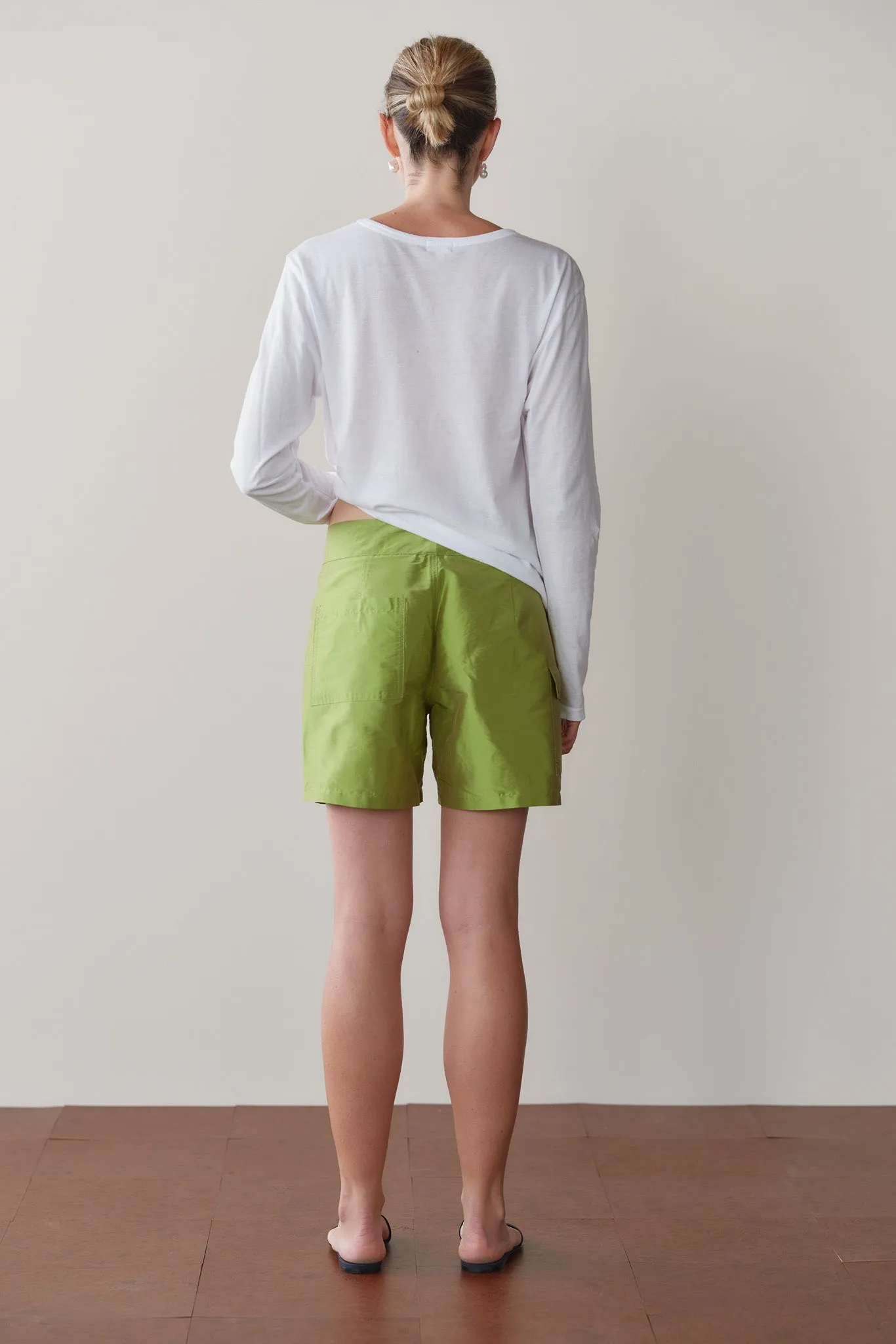 The Silk Taffeta Board Short sold by DONNI. product image thumbnail 3