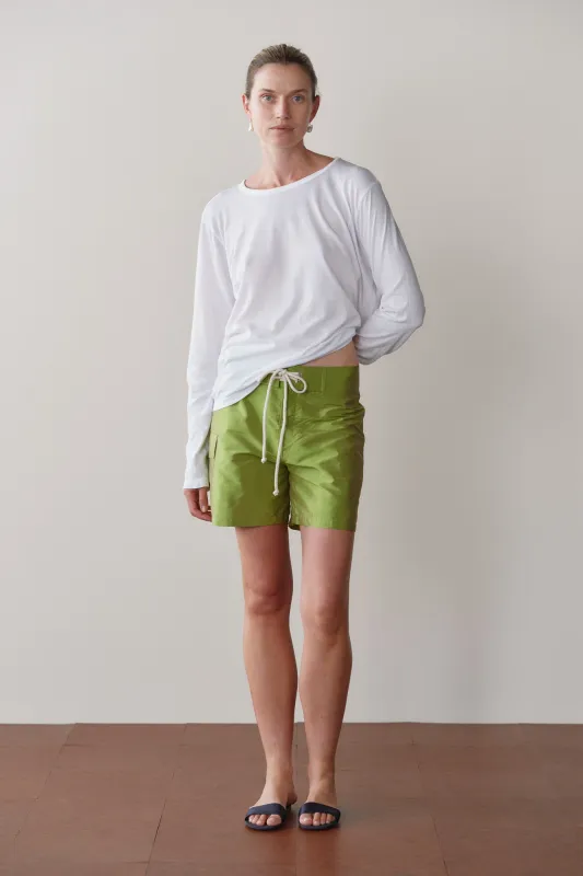The Silk Taffeta Board Short made by DONNI.