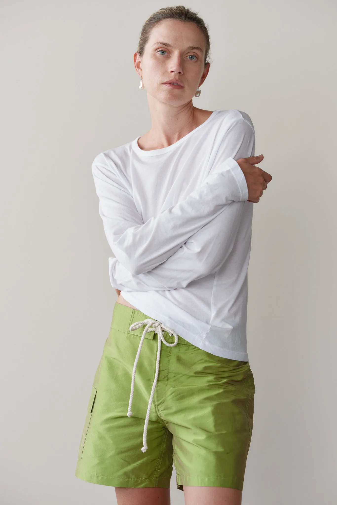 The Silk Taffeta Board Short sold by DONNI. product image thumbnail 4