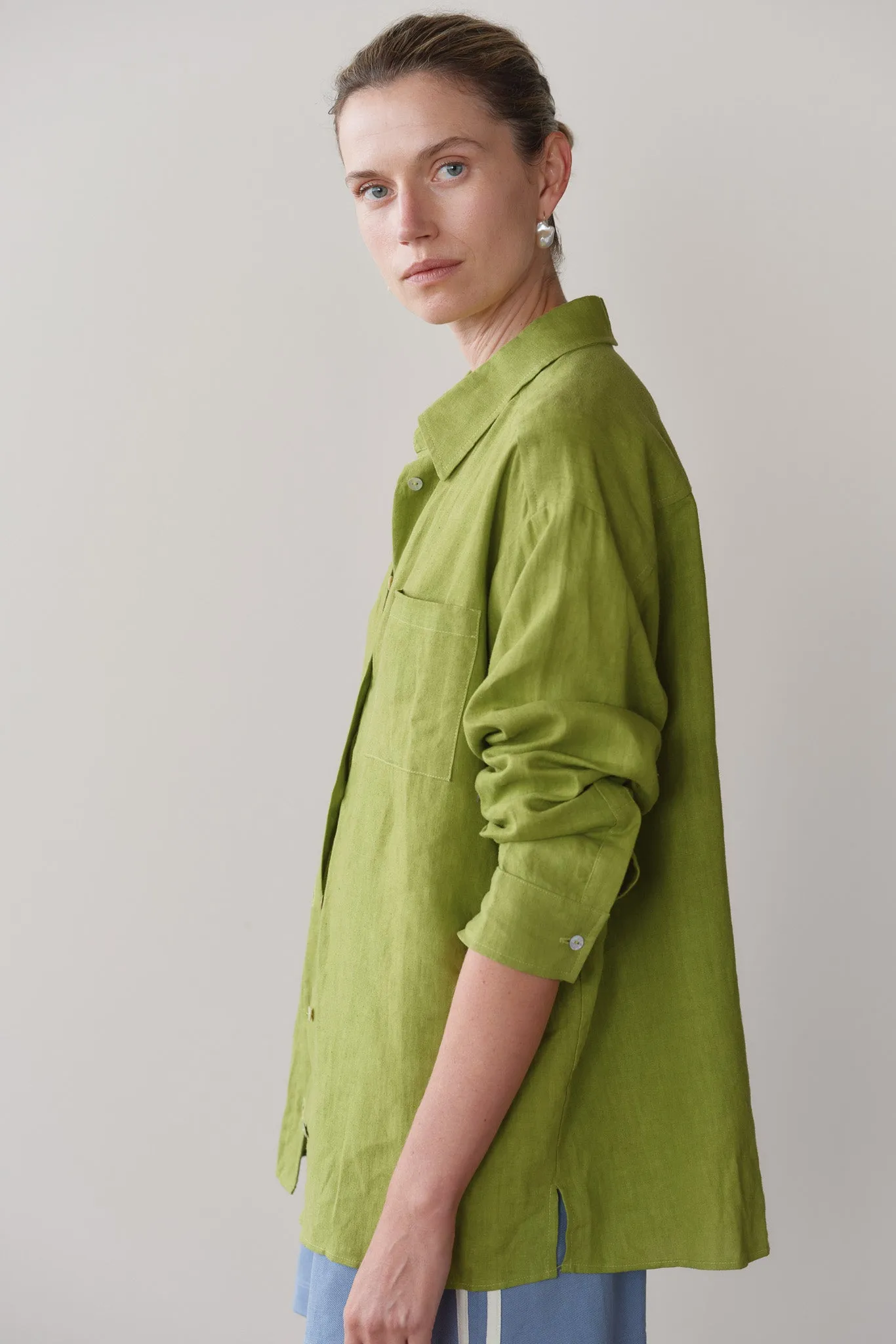 The Linen Relaxed Shirt sold by DONNI. product image thumbnail 5