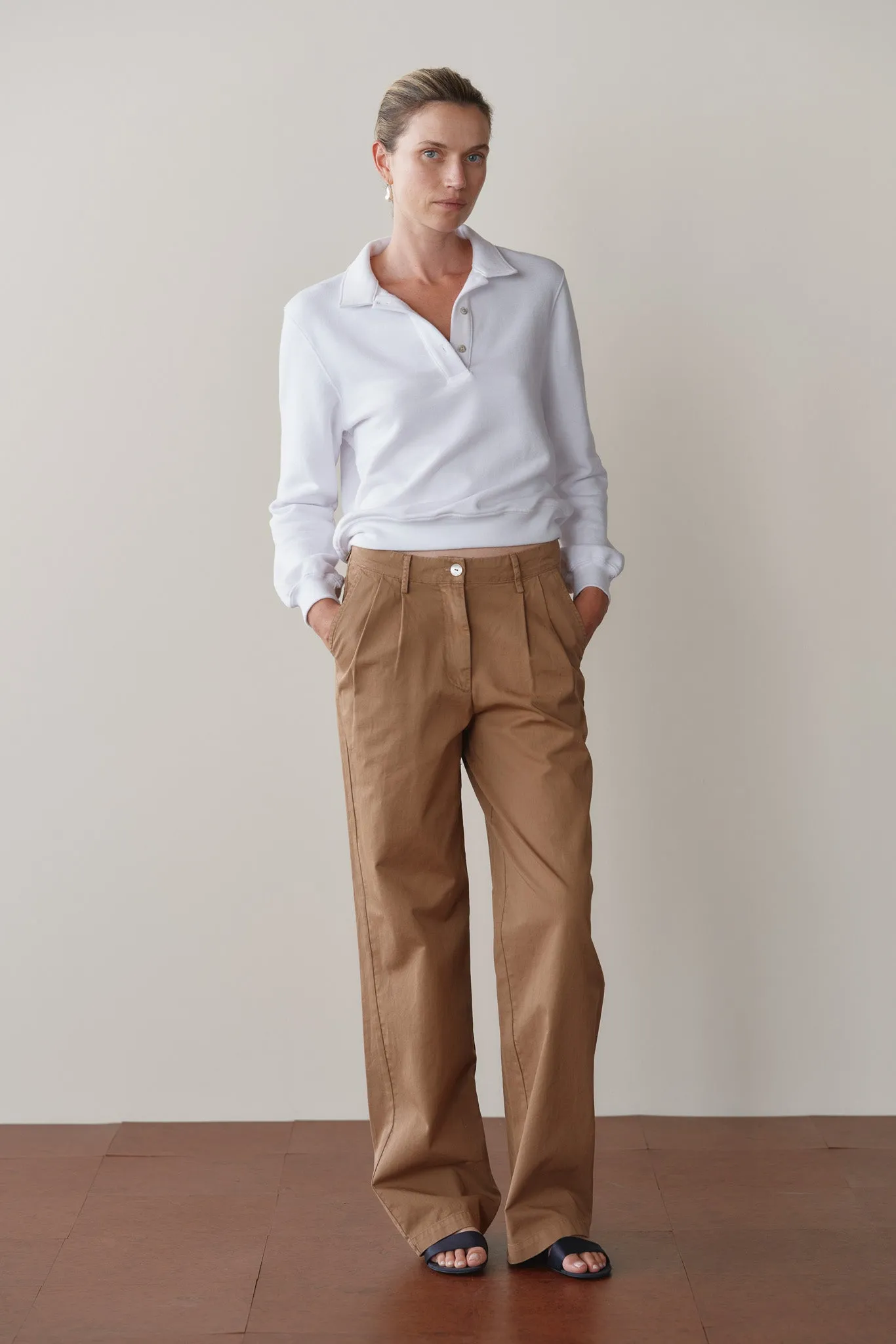 The Chino Pleated Trouser sold by DONNI. product image thumbnail 3