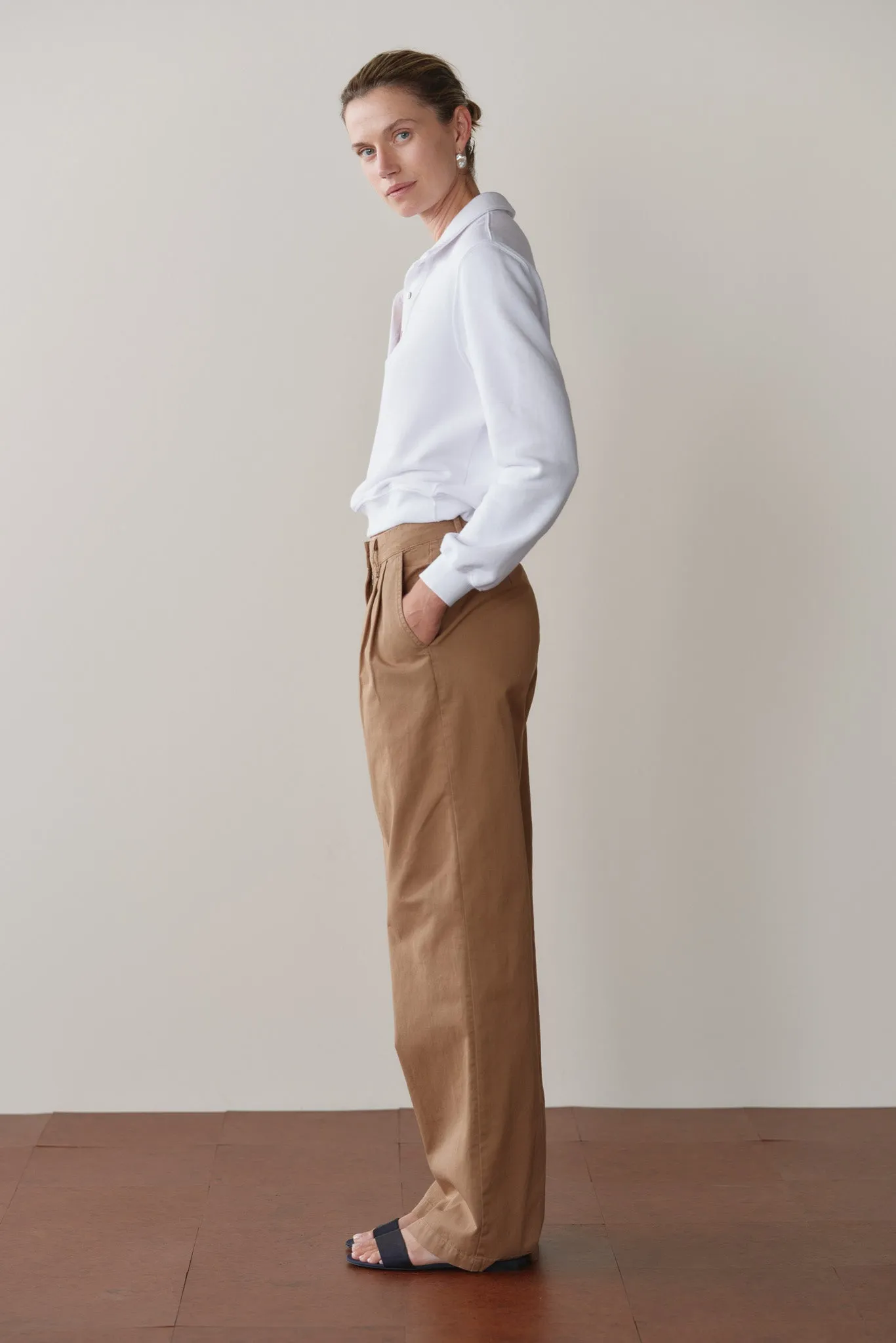 The Chino Pleated Trouser sold by DONNI. product image thumbnail 4