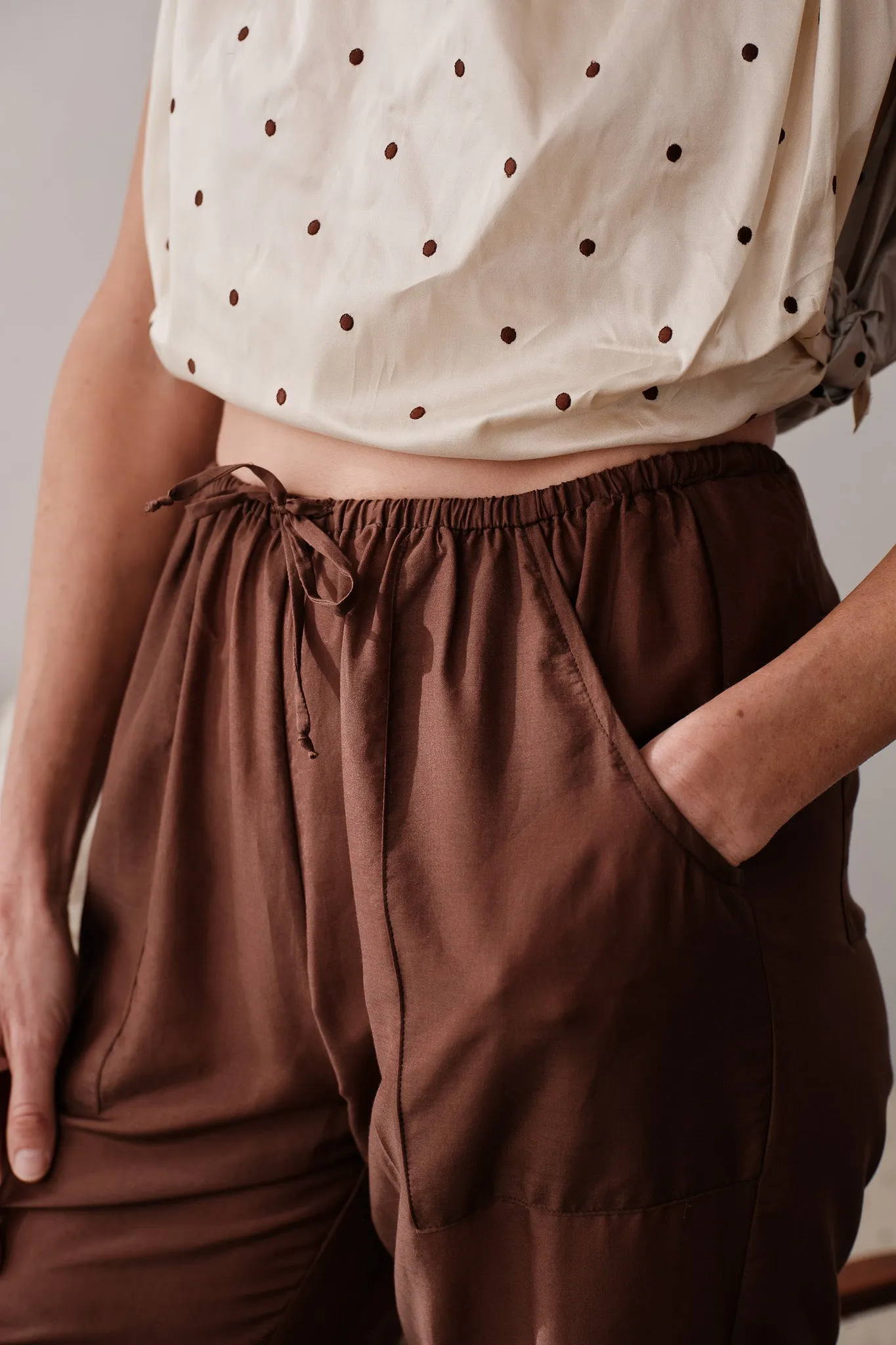 The Silk Cotton Sheer Cargo Pant sold by DONNI. product image thumbnail 4