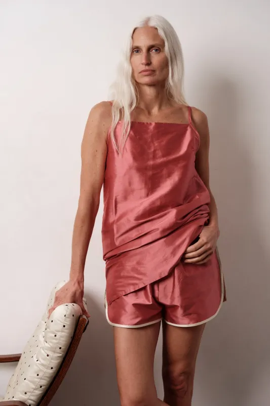 The Silk Taffeta Mini Dress made by DONNI.