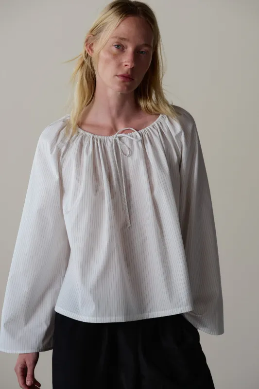 The Pop Pinstripe Tie Top made by DONNI.