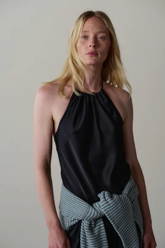 The Silk Halter Top made by DONNI.