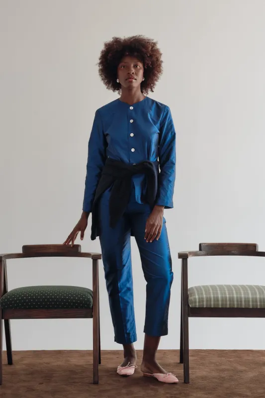 The Silk Taffeta Cigarette Pant made by DONNI.